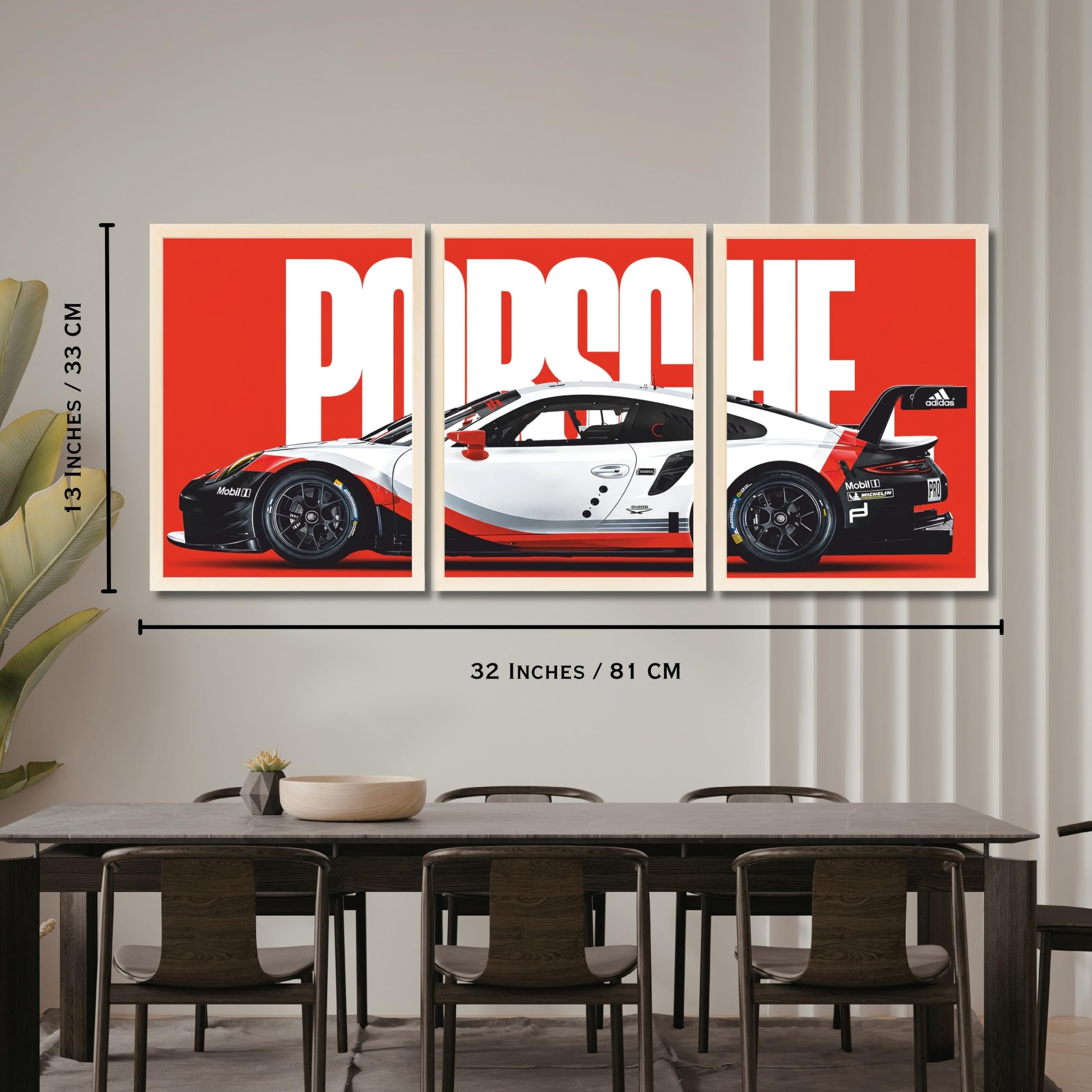 VENUXE ARTS Set Of 3 Big Sports Cars Framed Posters Gift Items for Boys Room Wall Decoration Bedroom Living Room Office Studio Décor | Car Poster Frame for Wall Décor