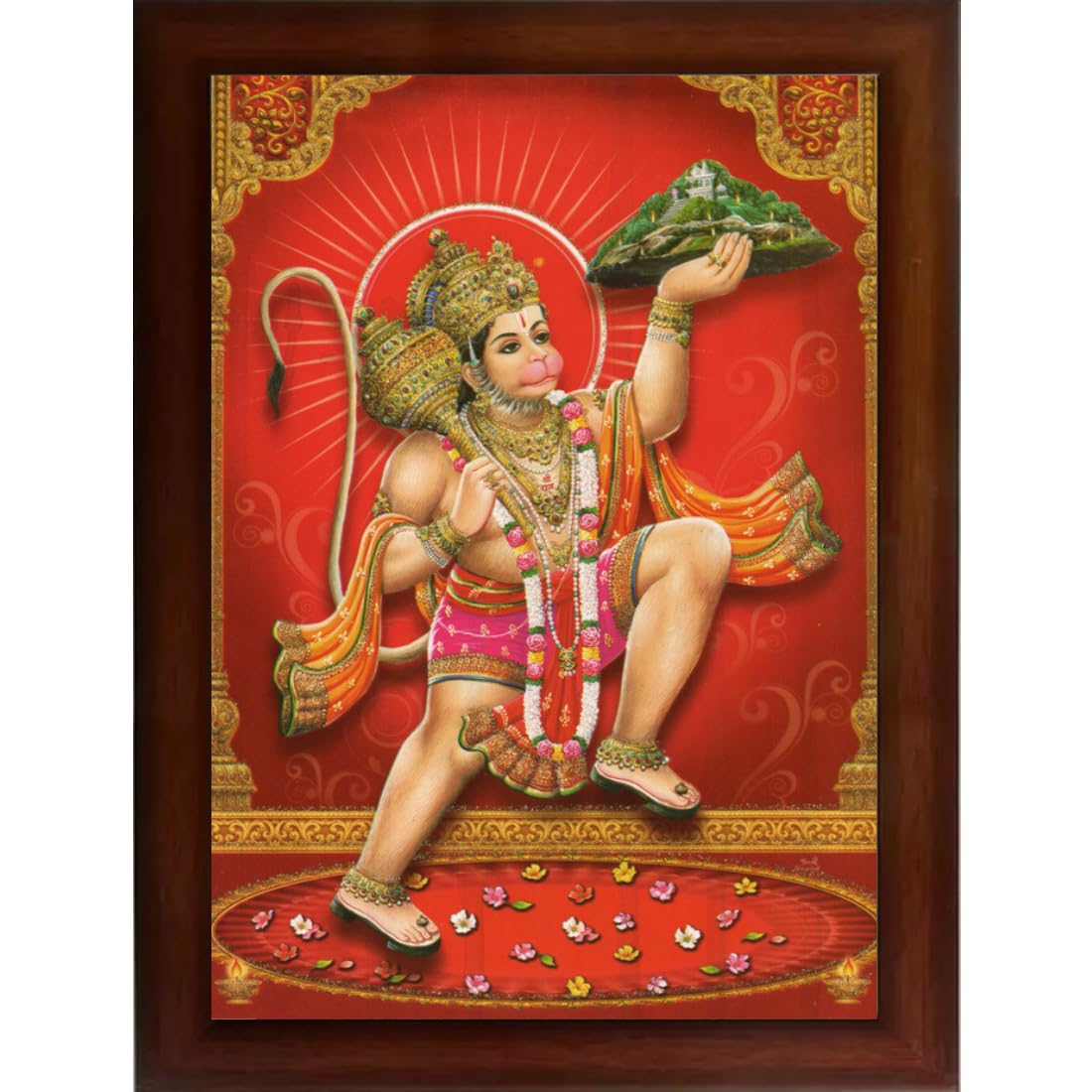 CRAFT QUEST Hanuman JI | Bajrangbali Religious Photo frame Decorative Item Synthetic frame