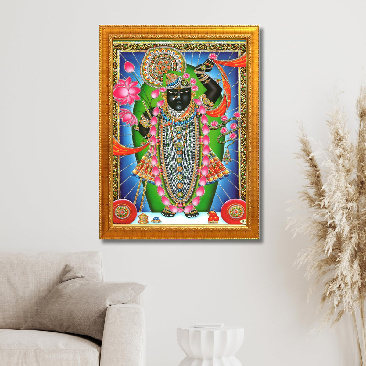 CRAFT QUEST Shrinathji Photo with Frame | Shreenathji Photo with Frame Religious Framed Painting