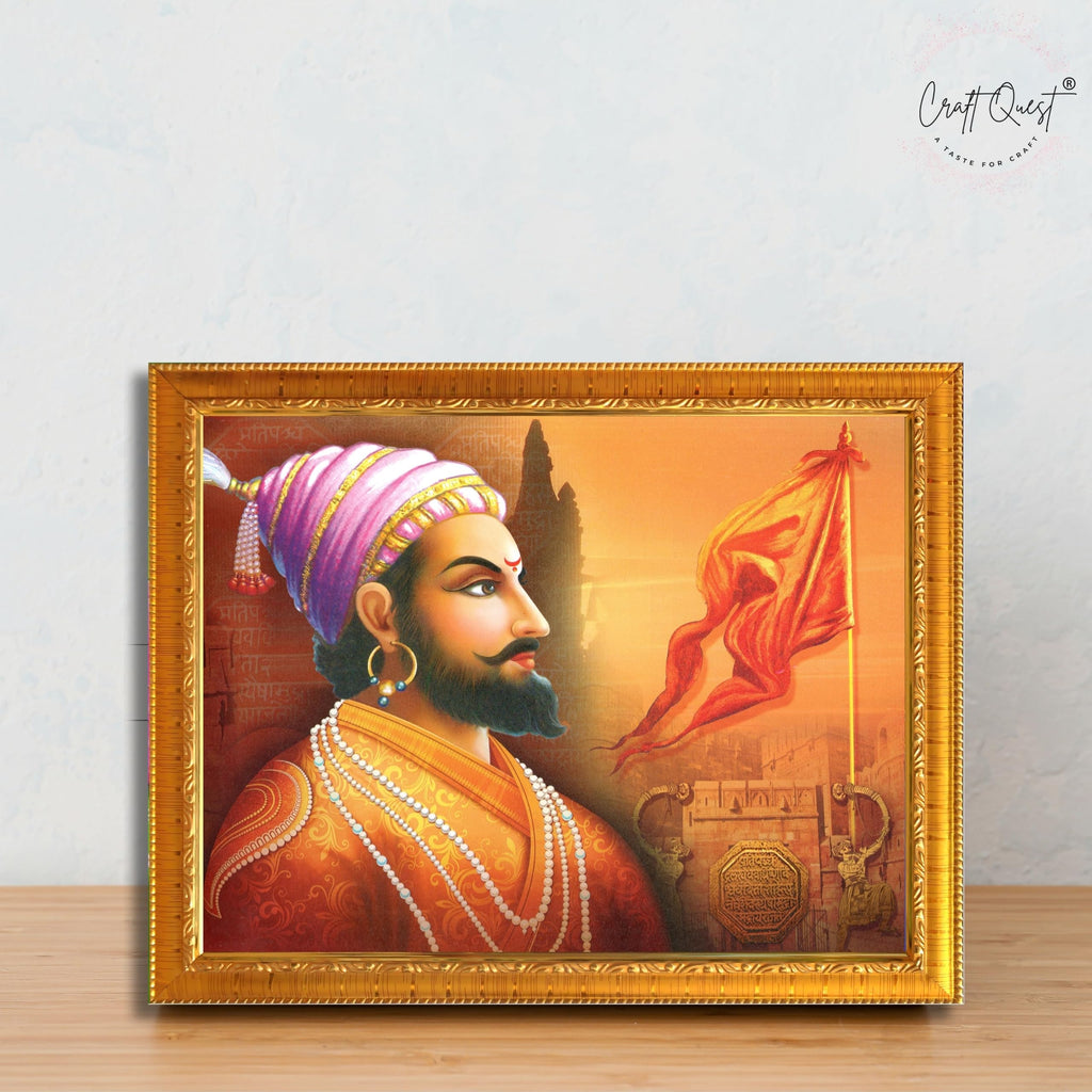 CRAFT QUEST Shri Chhatrapati Shivaji Maharaj Wall Photo Frame | Lightweight | Home Decoration Item | Best Gifting Option