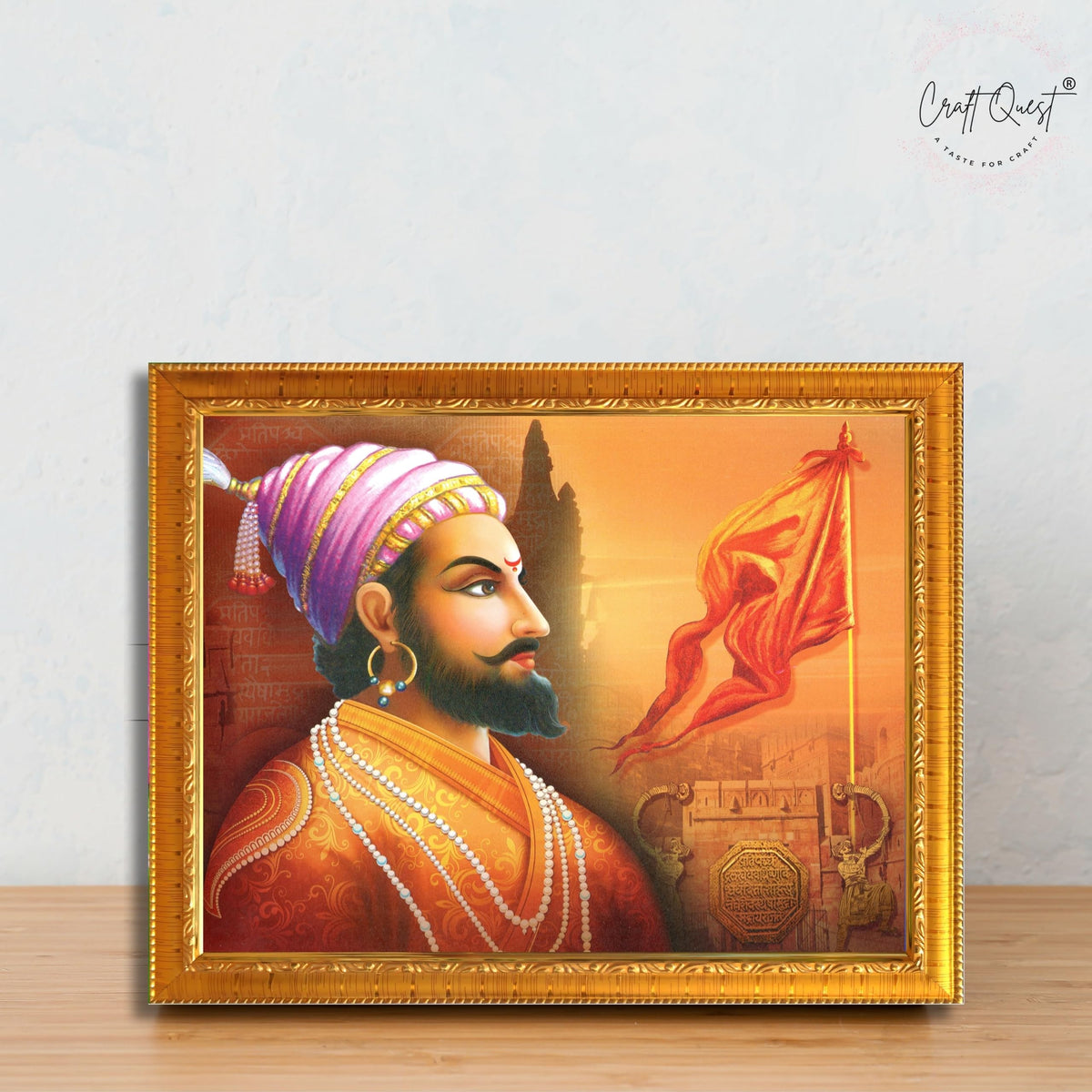 CRAFT QUEST Shri Chhatrapati Shivaji Maharaj Wall Photo Frame | Lightweight | Home Decoration Item | Best Gifting Option