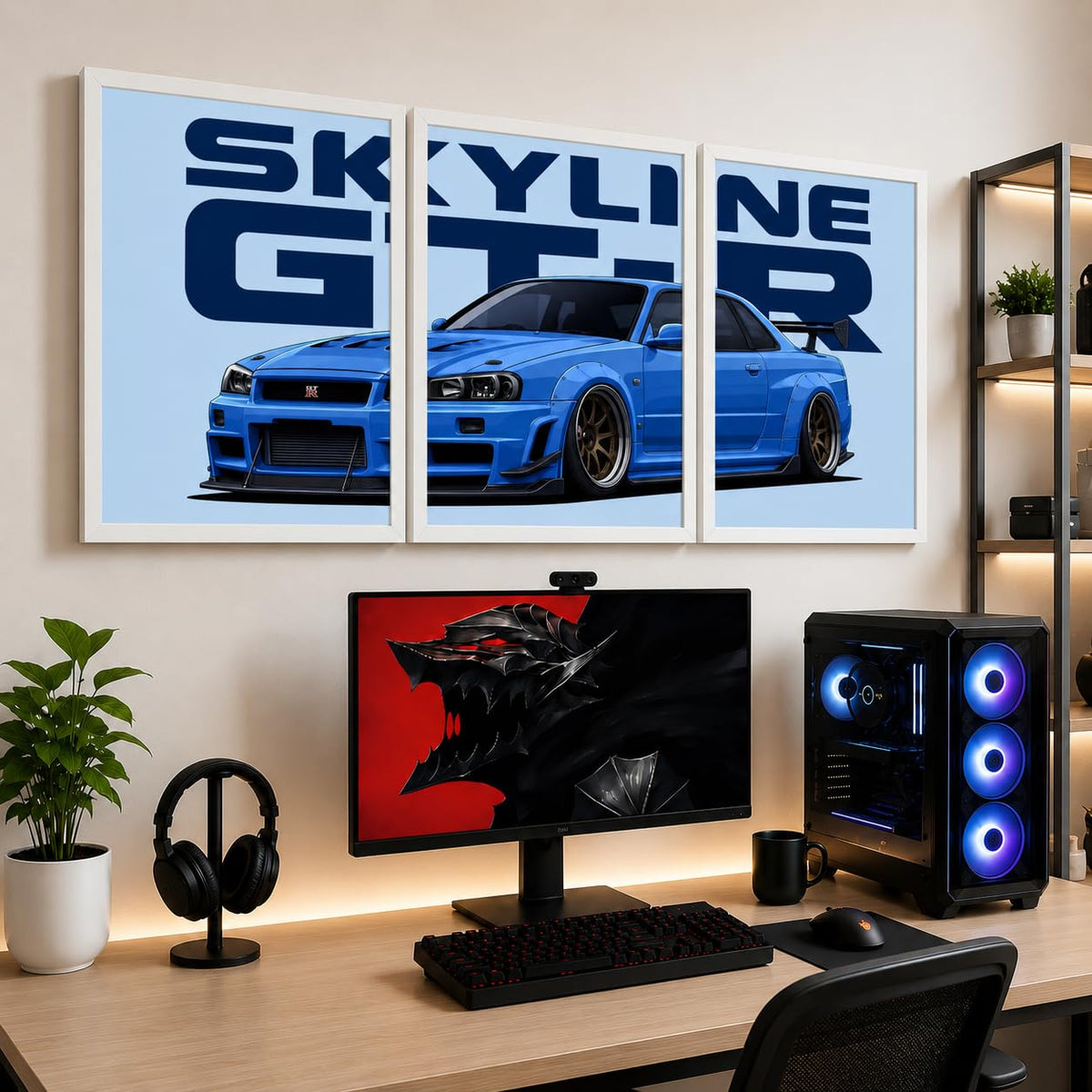 VENUXE ARTS Set Of 3 Big Sports Cars Framed Posters Gift Items for Boys Room Wall Decoration Bedroom Living Room Office Studio Décor | Car Poster Frame for Wall Décor