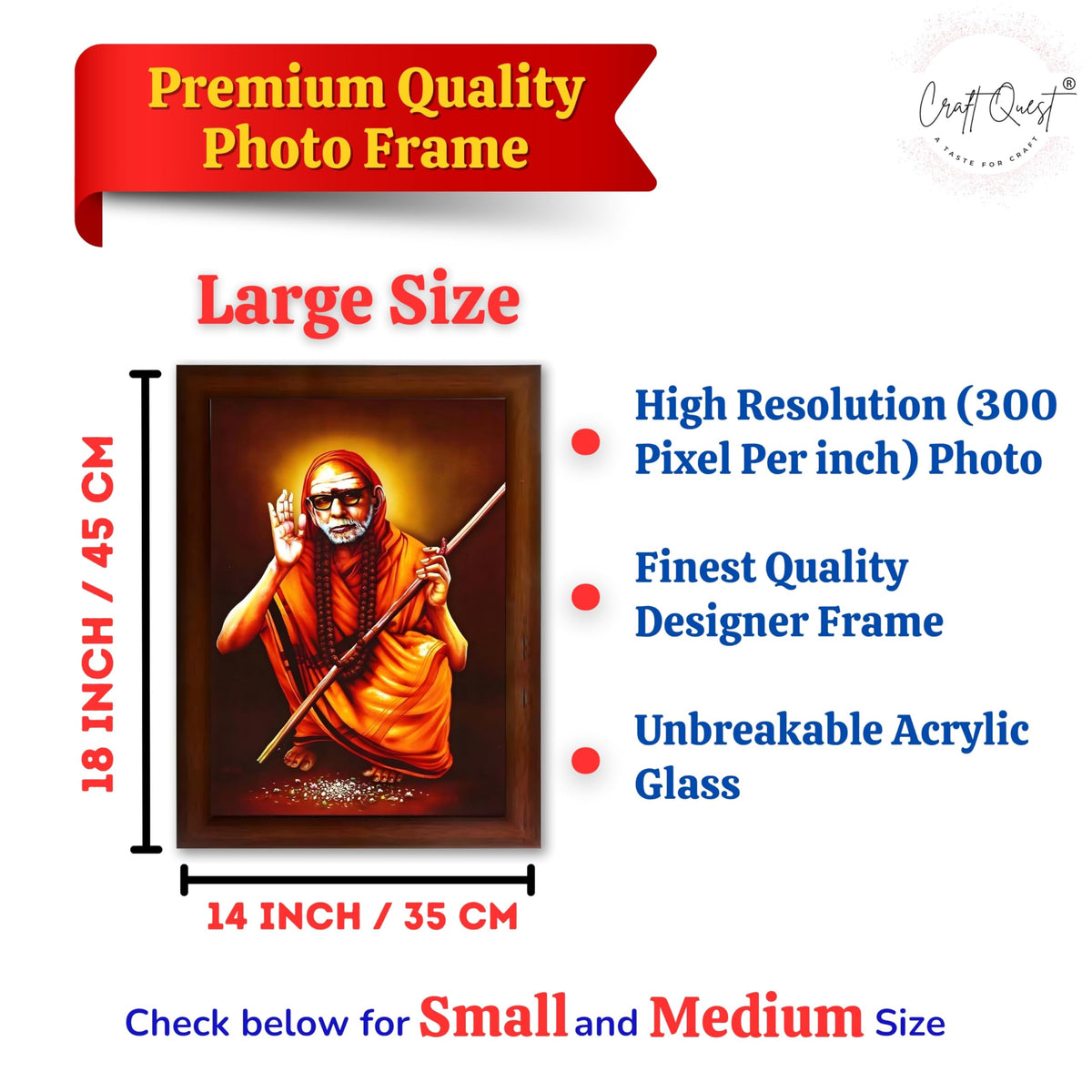 CRAFT QUEST Kanchi Maha Periyava Periyavar Periyar Kanji Wall Painting Framed|Home Décor