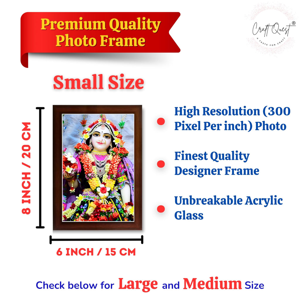 CRAFT QUEST Shri Radha Rani Shringaar Darshan in Vrindavan Frame wooden framed