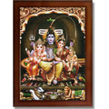 CRAFT QUEST Shiv Parivar Family Photo Frame | Bhole Nath parivar | | Hindu God Spiritual Framed | Ideal for Home, Office, Temple & Puja Room, Wall Decor