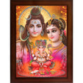 Craft Quest Shiv Parivar (Shiv Shankar, Maa Parvati, Ganesh and Kartikey) Religious Wood Photo Frames (14 X 10 inch, Photoframe, Multicolour)