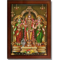 CRAFT QUEST Lord Murugan Valli Deivanai Subramanya Swamy Wall Painting Photo Framed | South God Picture Frame for Home, Office, Temple & Gifting, Decor