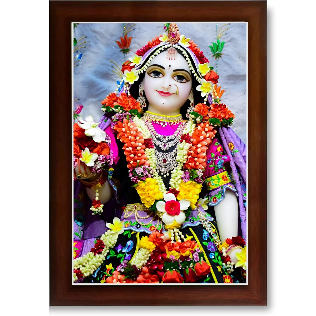 CRAFT QUEST Shri Radha Rani Shringaar Darshan in Vrindavan Frame wooden framed