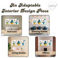 CRAFT QUEST Abstract Modern Art Wall Frame | Set of 3 Frames for Home Decoration | Ideal for Living Room, Bedroom & Offices