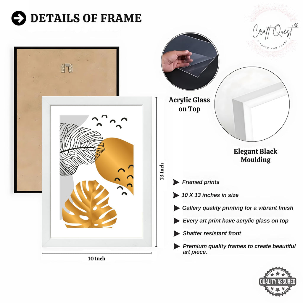 CRAFT QUEST Wall Art Decor Paintings | Set of 3 Abstract Wall Art Frames for Home Decoration | Ideal for Living Room, Bedrooms & Offices