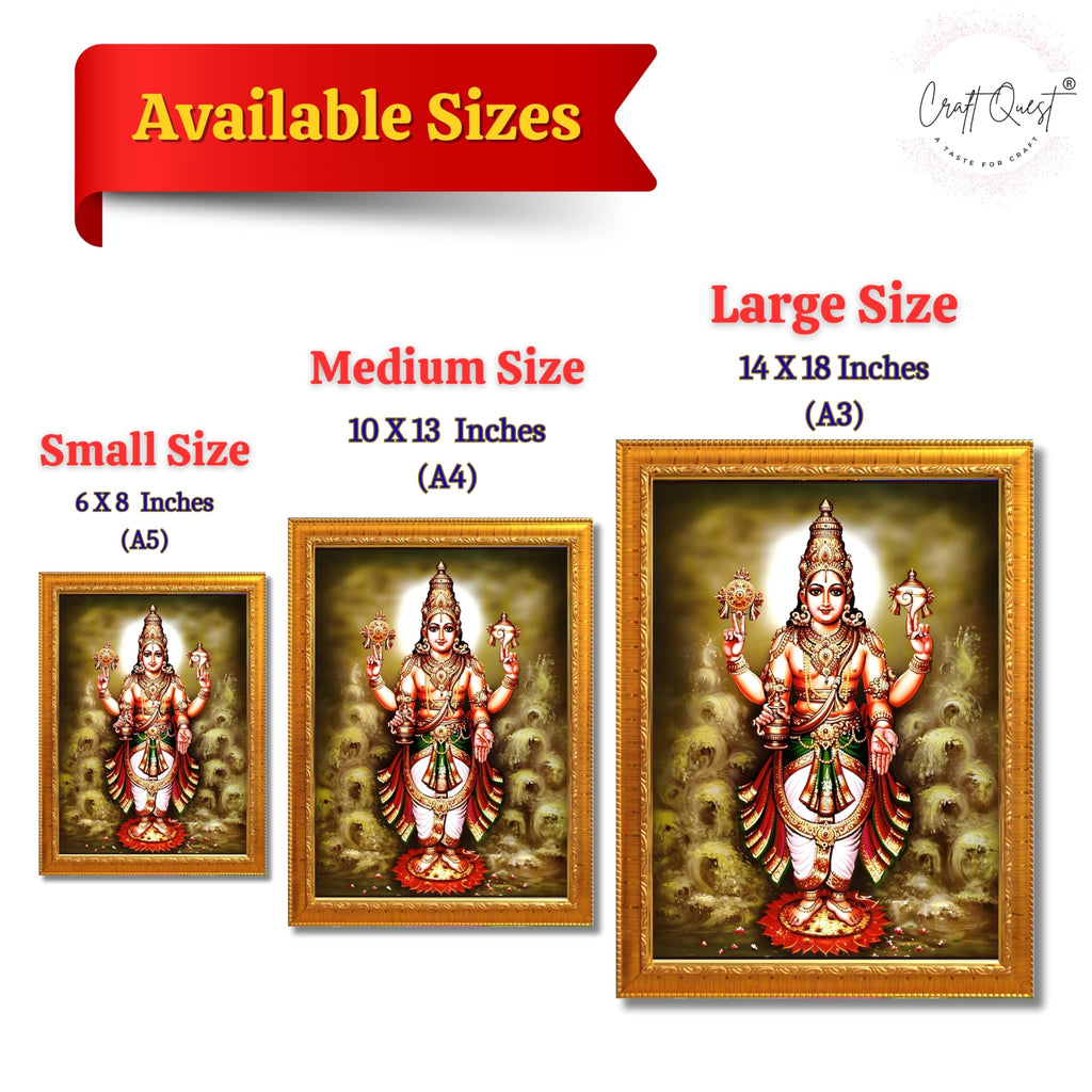 CRAFT QUEST Lord Dhanvantari Dhanwantri Wall Photo Framed For Home, Pooja, Temple, Gift, Wall Décor Item
