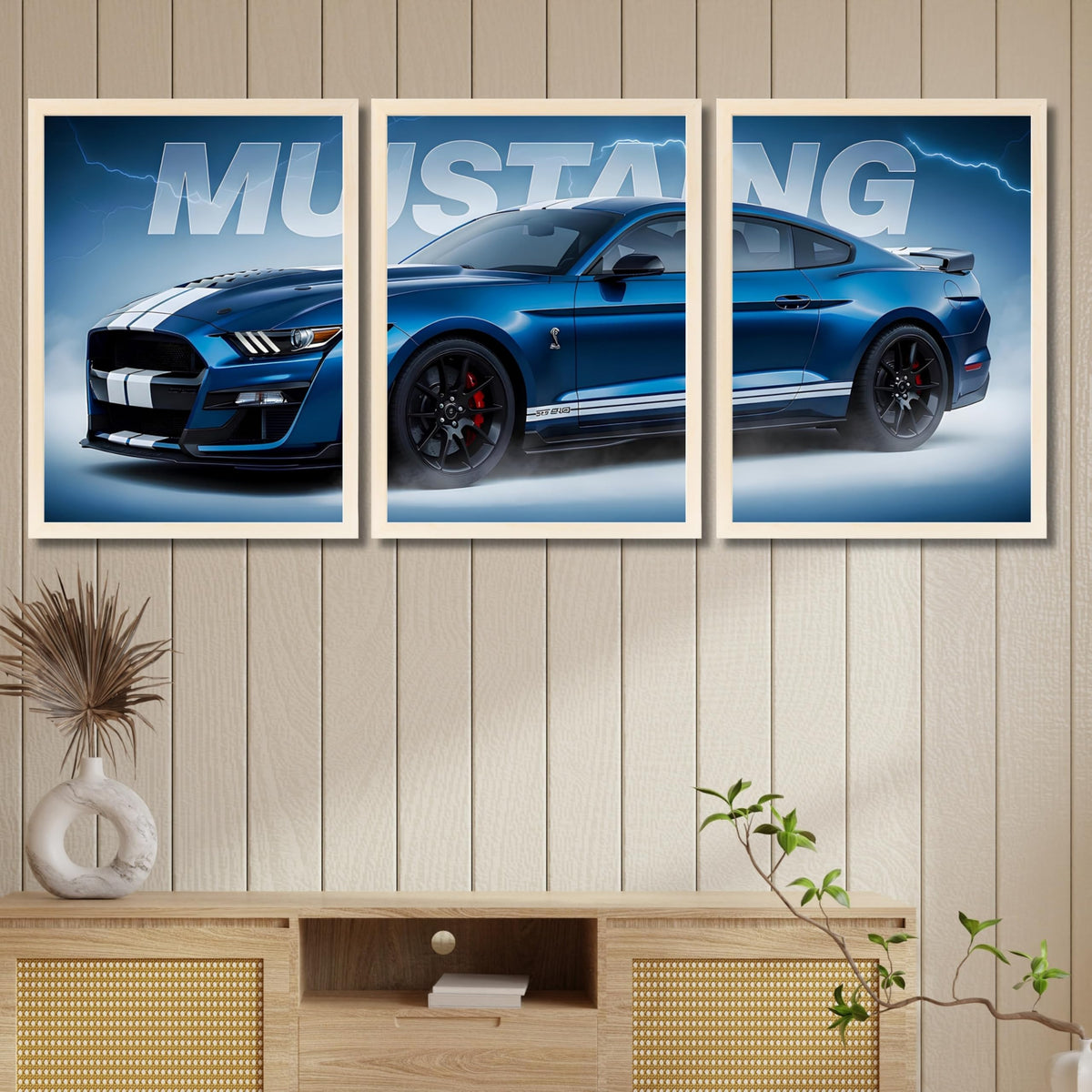 VENUXE ARTS Set Of 3 Big Sports Cars Framed Posters Gift Items for Boys Room Wall Decoration Bedroom, Living Room, Office, Studio Décor | Car Poster Frame for Wall Décor