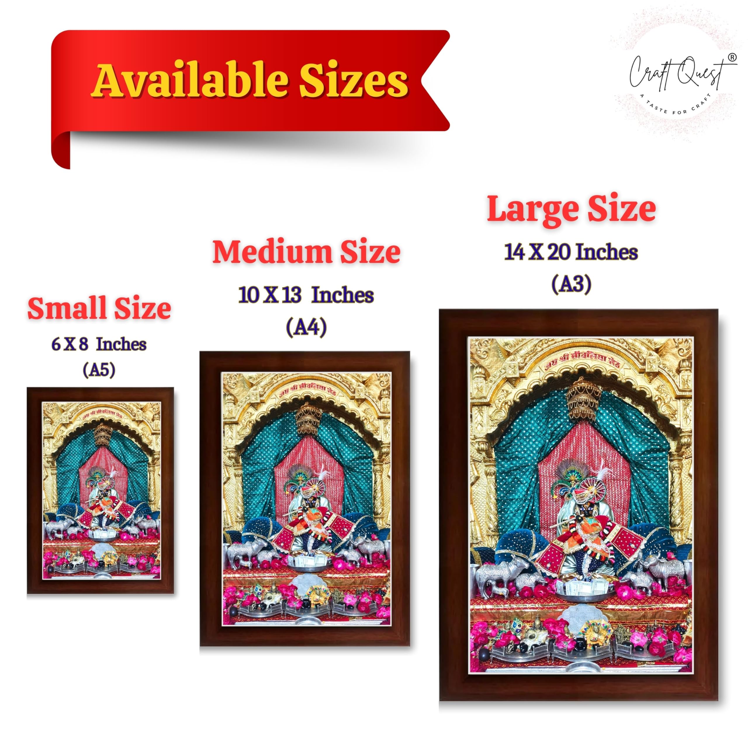 CRAFT QUEST Shree Sanwaliya Seth Shringaar Darshan Religious Photo Frame