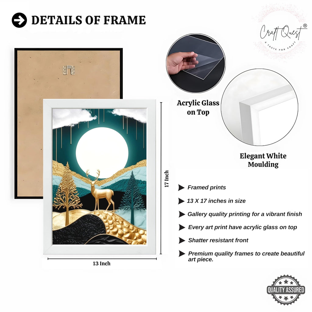 CRAFT QUEST Modern Art Luxury Landscape Wall Art | Set of 3 Frames for Home Decoration | Ideal for Living Room, Bedroom & Offices