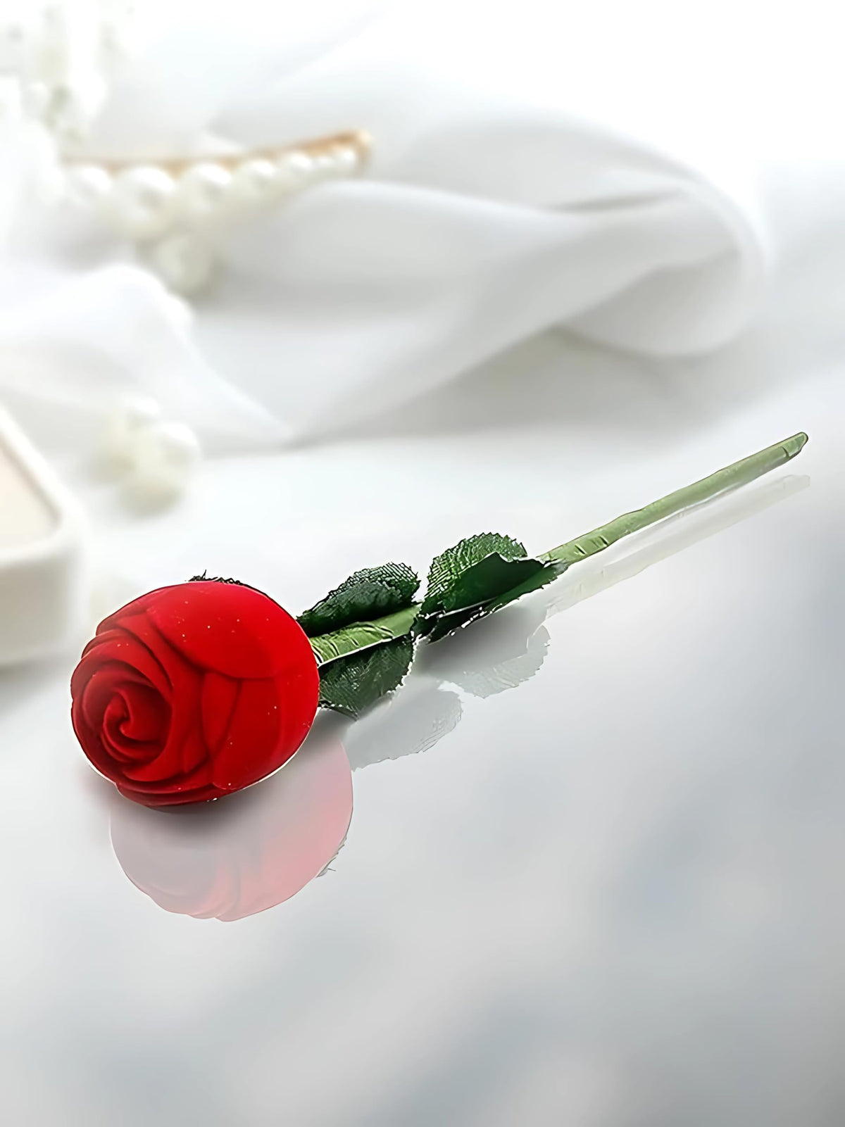 CRAFT QUEST Velvet Red Rose Jewellery Ring Box (Gift, Engagement) Single Box Without Ring