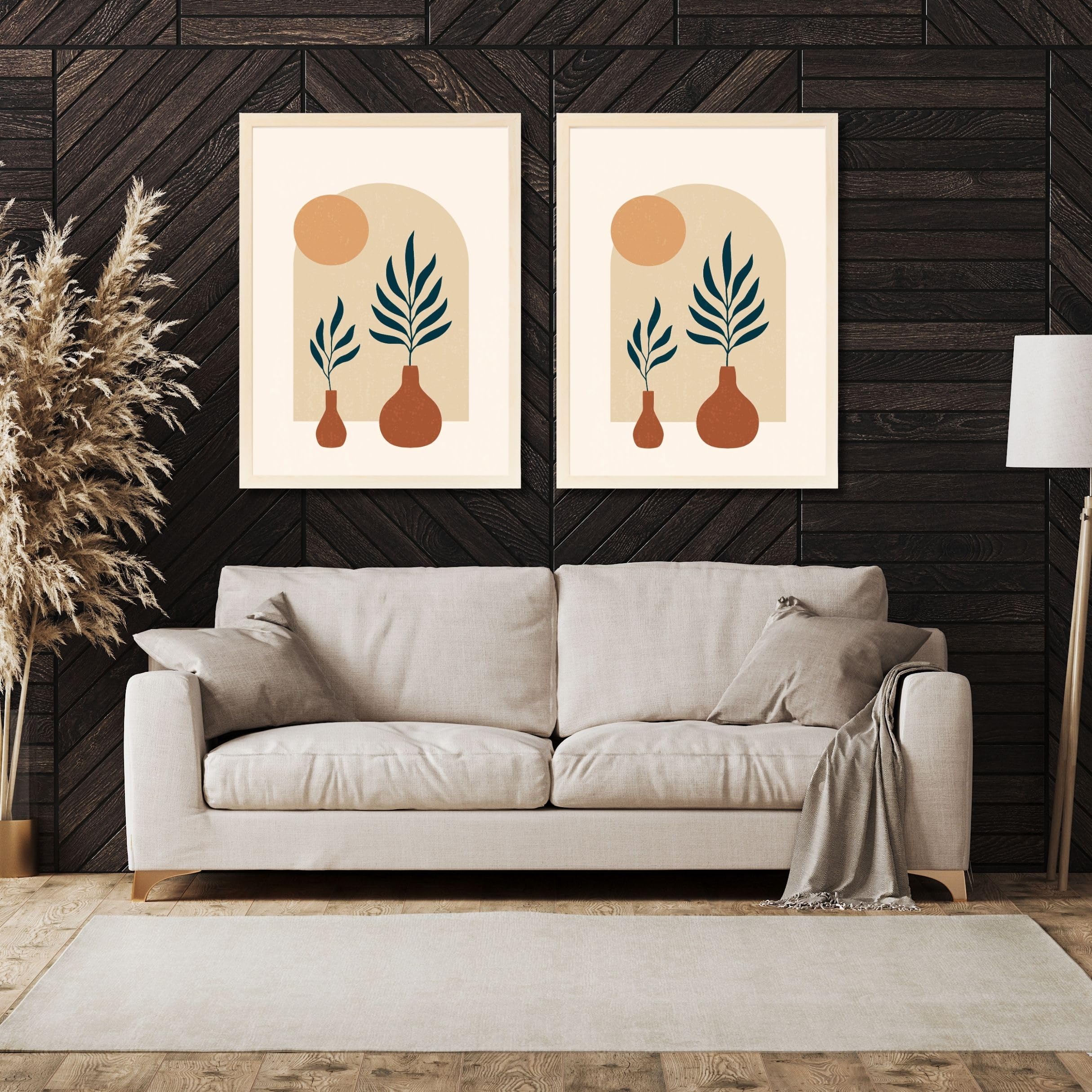 CRAFT QUEST 2 Piece Set of Wall Art poster Frame Painting for Wall Decoration With Acrylic Glass, living room, Home, Restraunt, Office