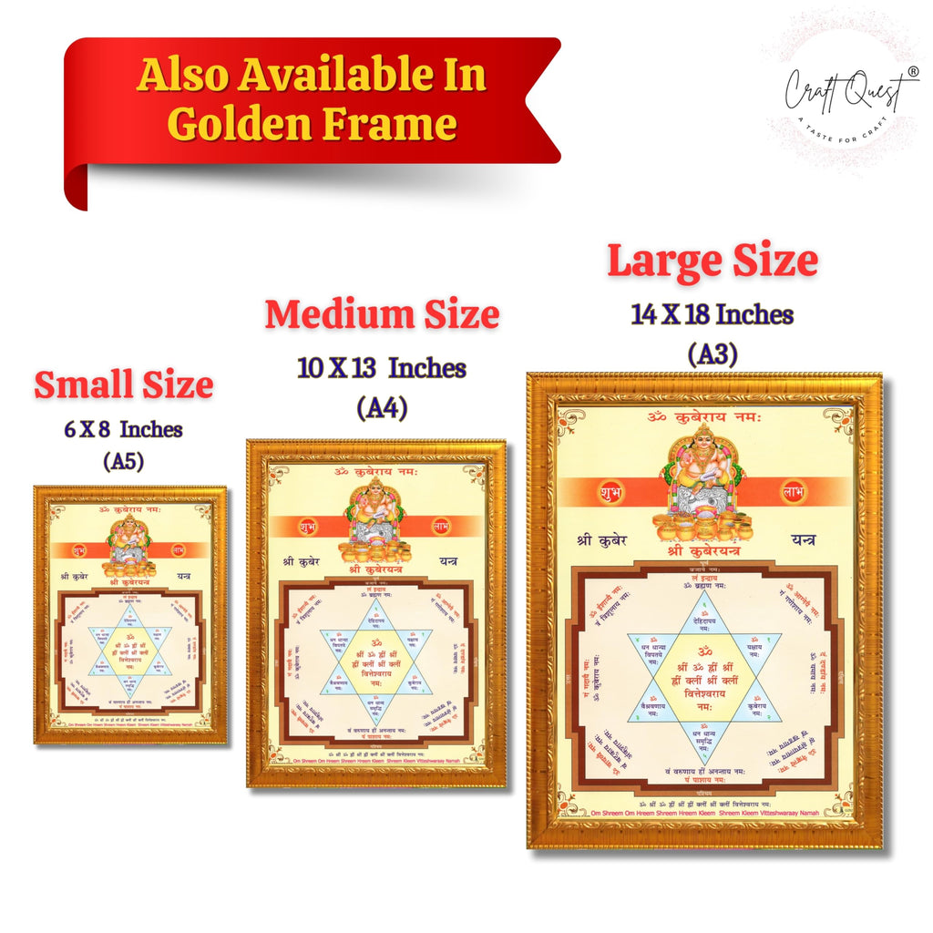 CRAFT QUEST Lord Kubera Swamy Bhagwan Kuber Kubera Wall Painting Framed, Religious Photo Frame, Wall Decoration Item