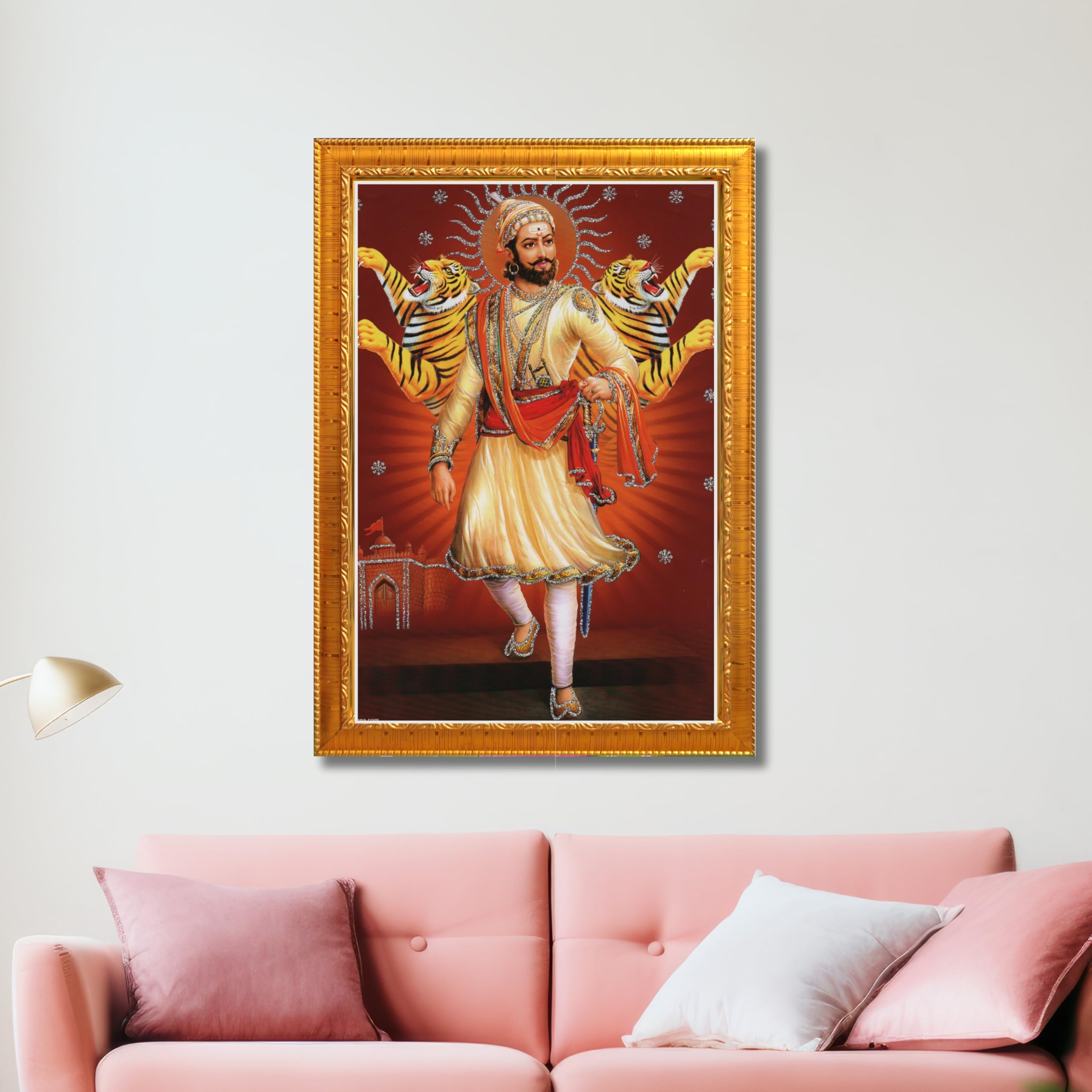 CRAFT QUEST Shivaji Chhatrapati Maharaj Photo Frame | For Living, Pooja Room | Wall Decoration Item | Best Gifting Option