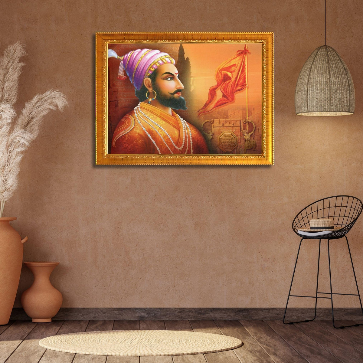 CRAFT QUEST Chhatrapati Shivaji Maharaj photo frame Home Decorative items with synthetic frame