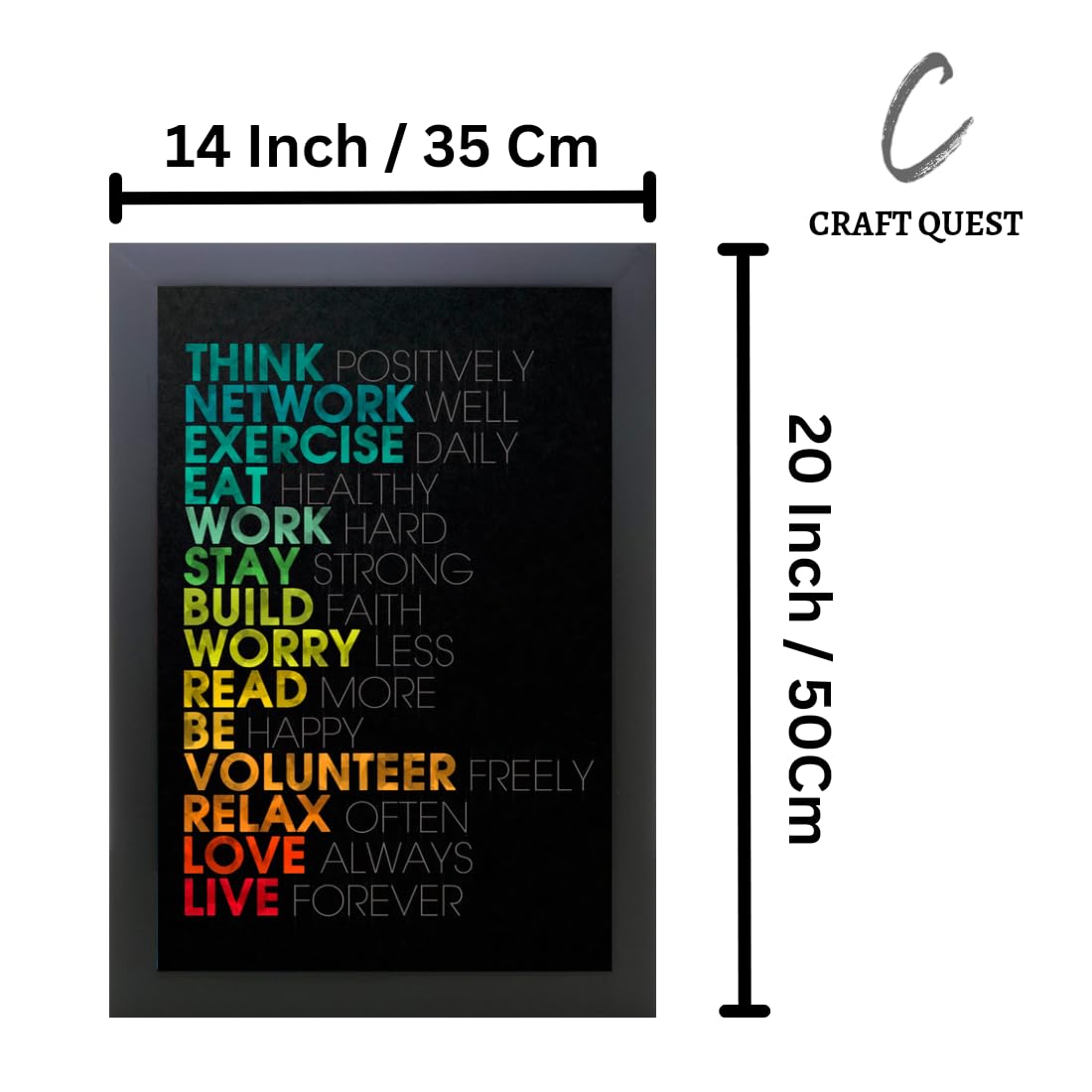 Craft Quest Motivational quotes Photo Frame for Gym, Office, Living room | Synthetic wood