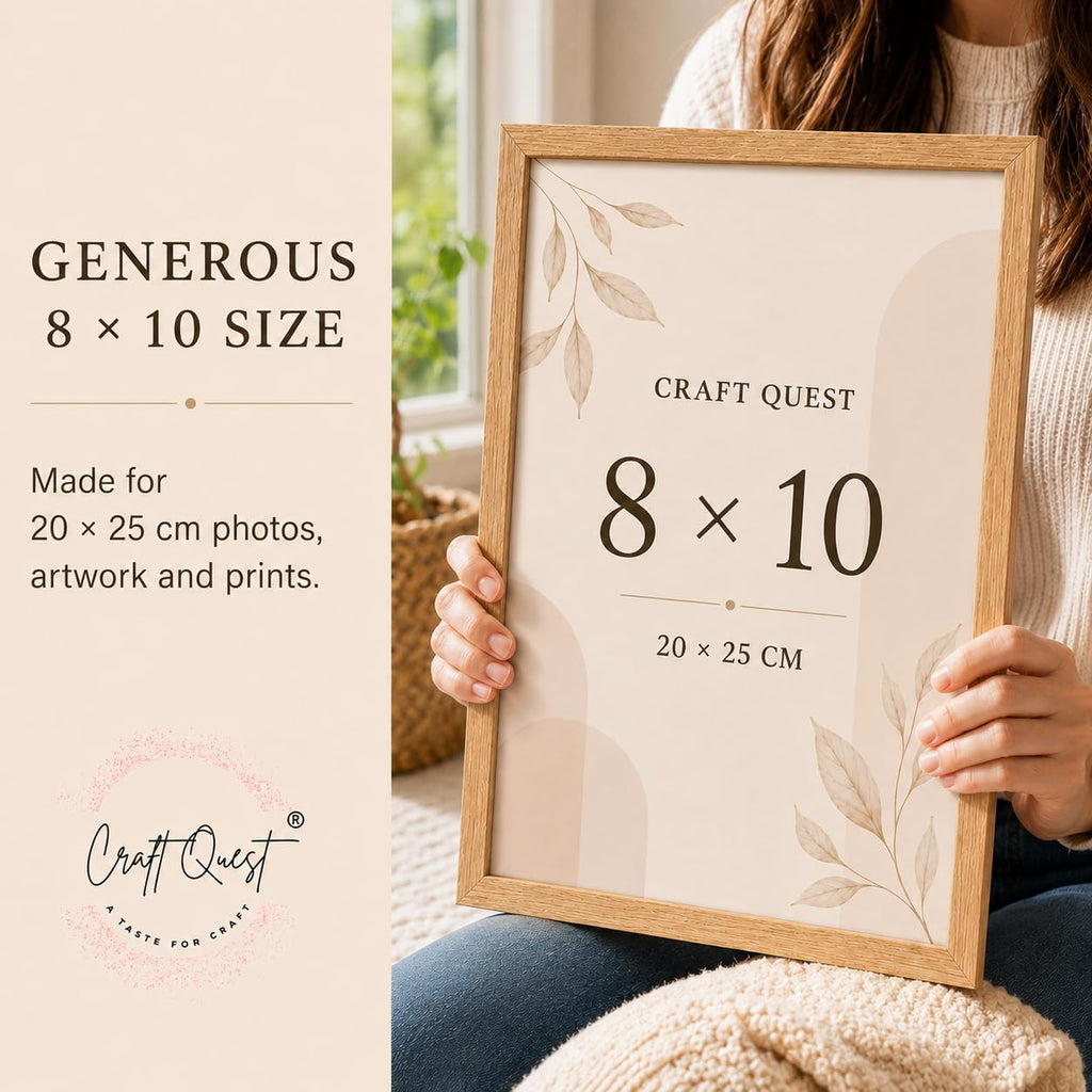 CRAFT QUEST 4X6 Inch Size synthetic Wall Mount Photo frames Single For Home Decoration, Living Room, Office Decoration (Natural, Set of 1)