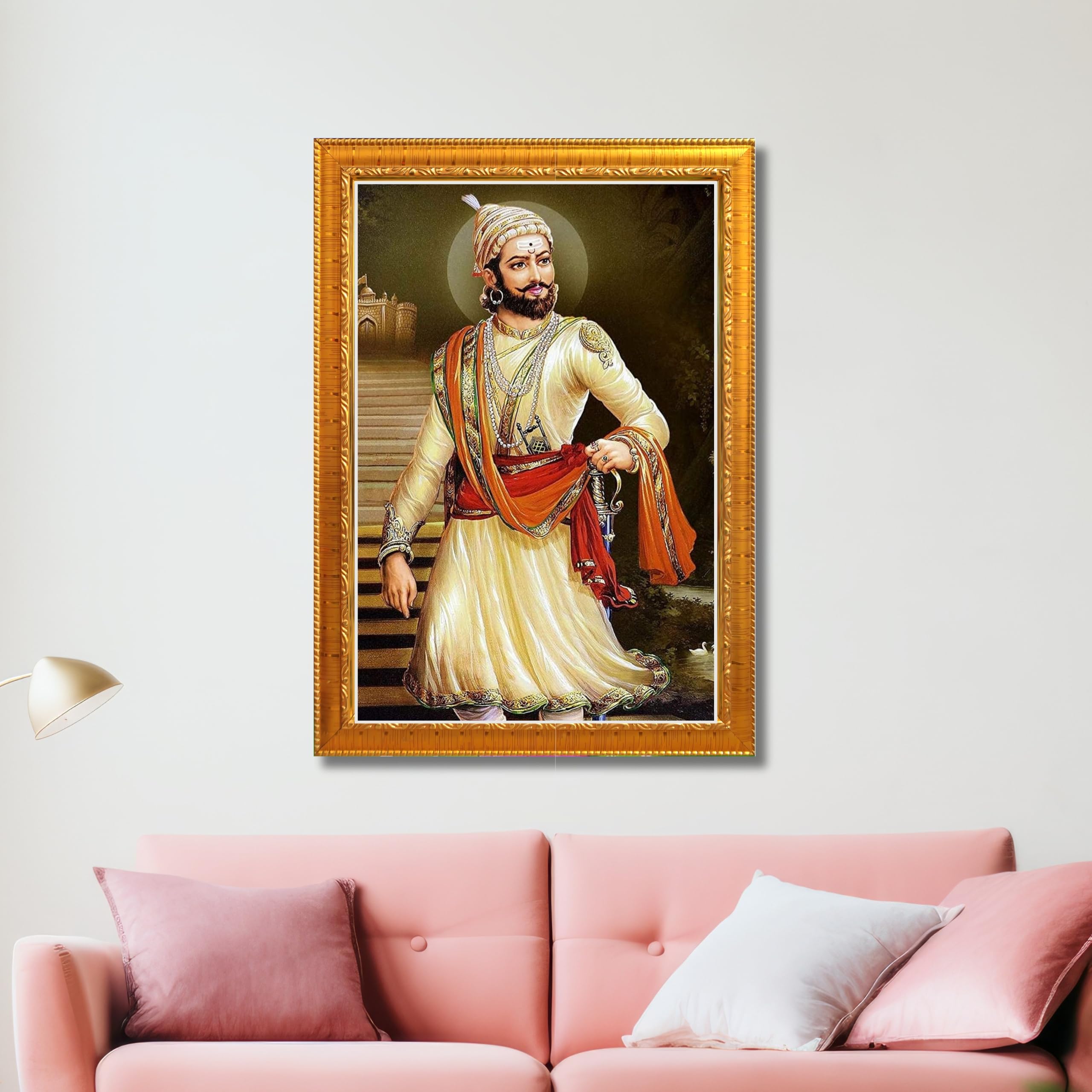 CRAFT QUEST Chattrapati Shivaji Maharaj Wall Photo Frame With Acrylic Sheet | For Living, Pooja Room | Home Decoration Item | Best Gifting Option