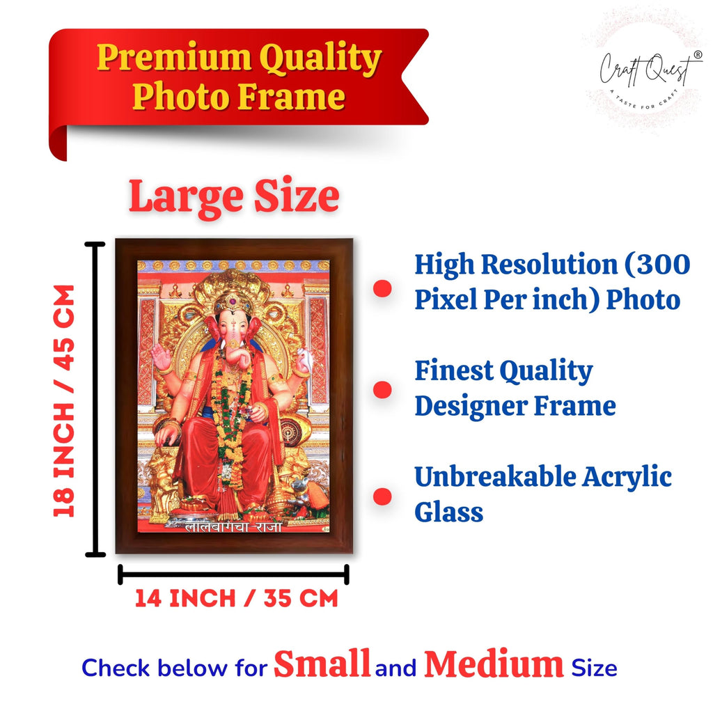 CRAFT QUEST Lord Ganesh ji Modern Wall Painting With Frame For Home and Office Decor,