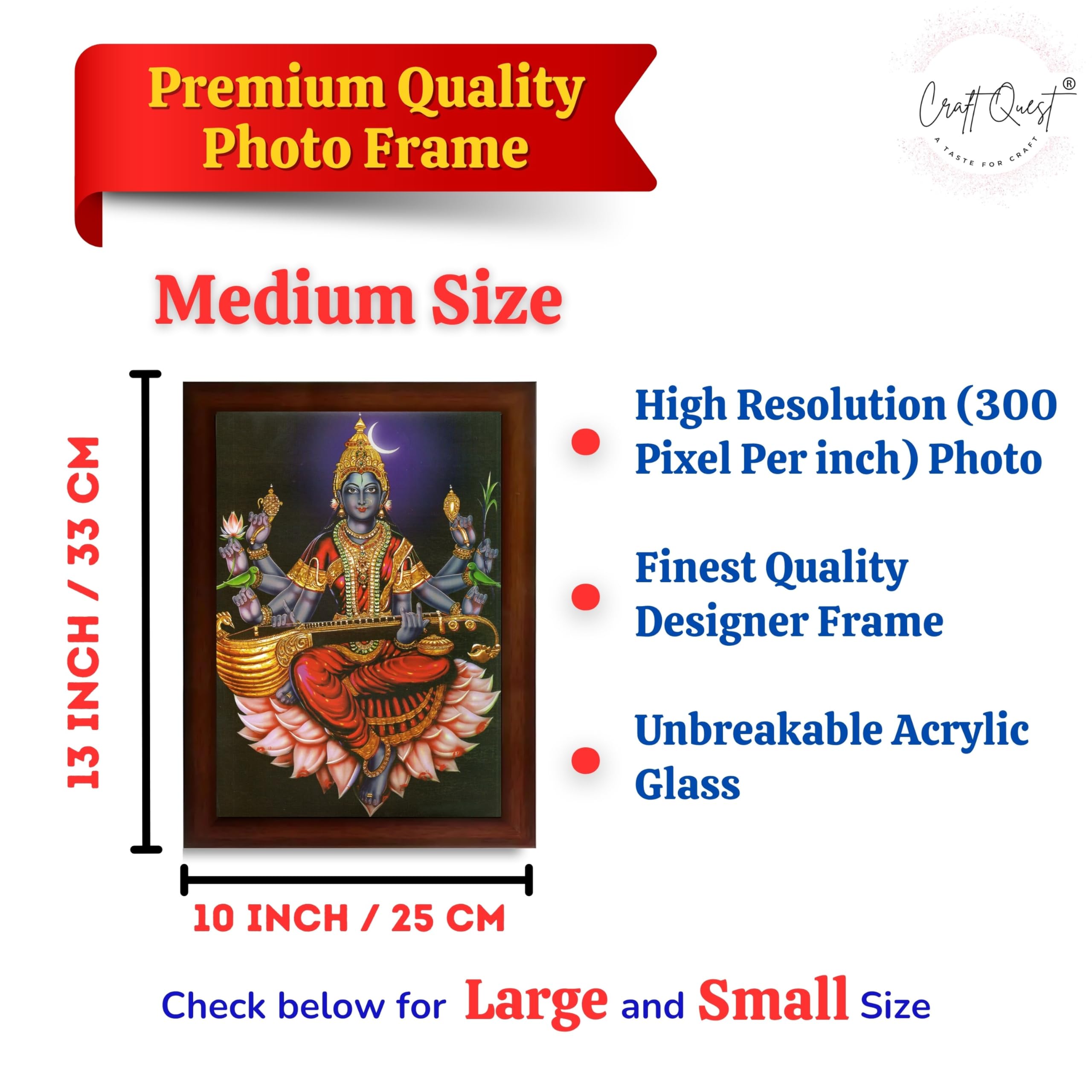 CRAFT QUEST Raja Syamala Devi Shyamala Matangi Wall Painting Framed | South God Picture Frame for Home, Office, Temple & Gifting, Decor