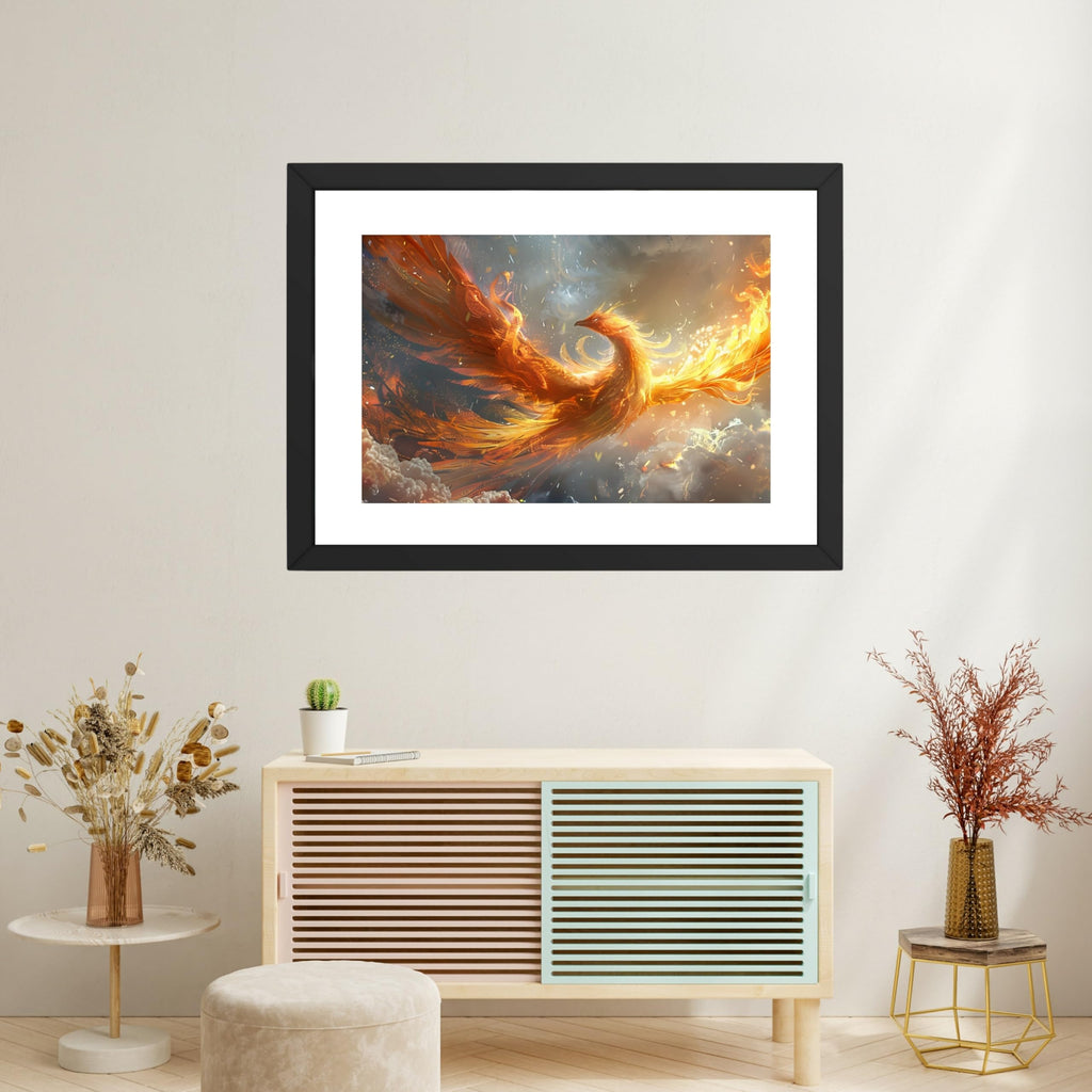 CRAFT QUEST Phoenix Bird Painting – Rising Phoenix Vastu Wall Art – Wall Decoration – Positive Energy Painting for Success, Growth & Spiritual Inspiration
