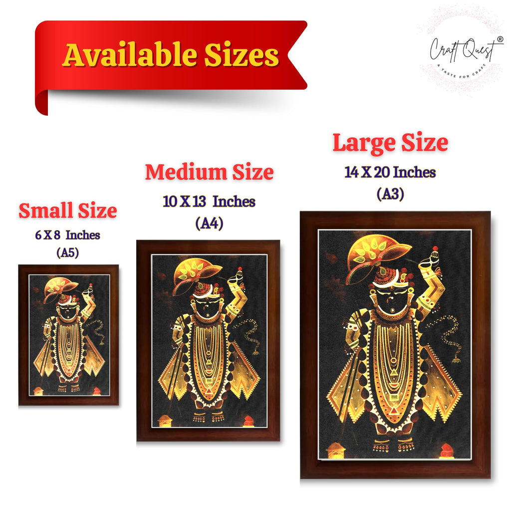 CRAFT QUEST Shreenath ji shree nathaji Photo Frame for Wall Hanging/Gift/Temple/puja Room/Home Decor Frame with Unbreakable Acrylic Glass
