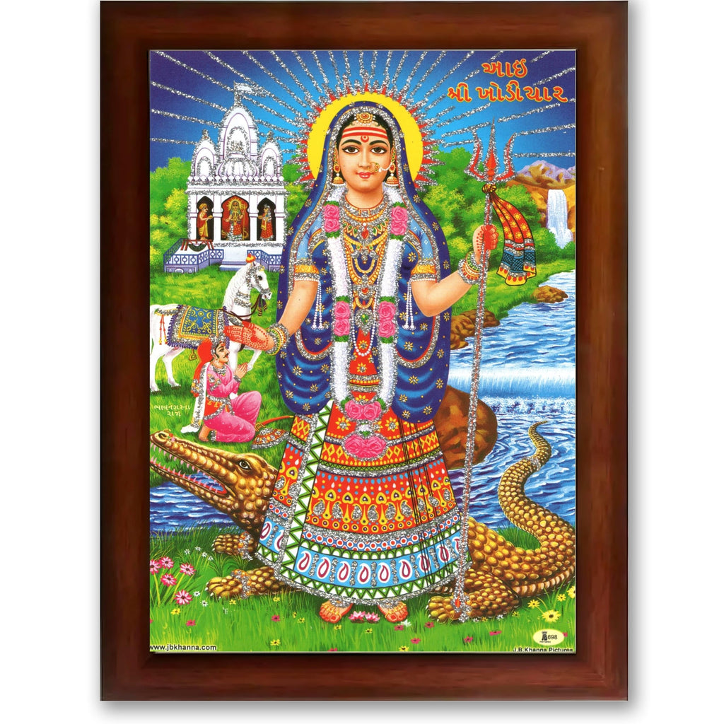 CRAFT QUEST Khodiyar Maa Mata Wall Painting Framed Home Décor wooden framed