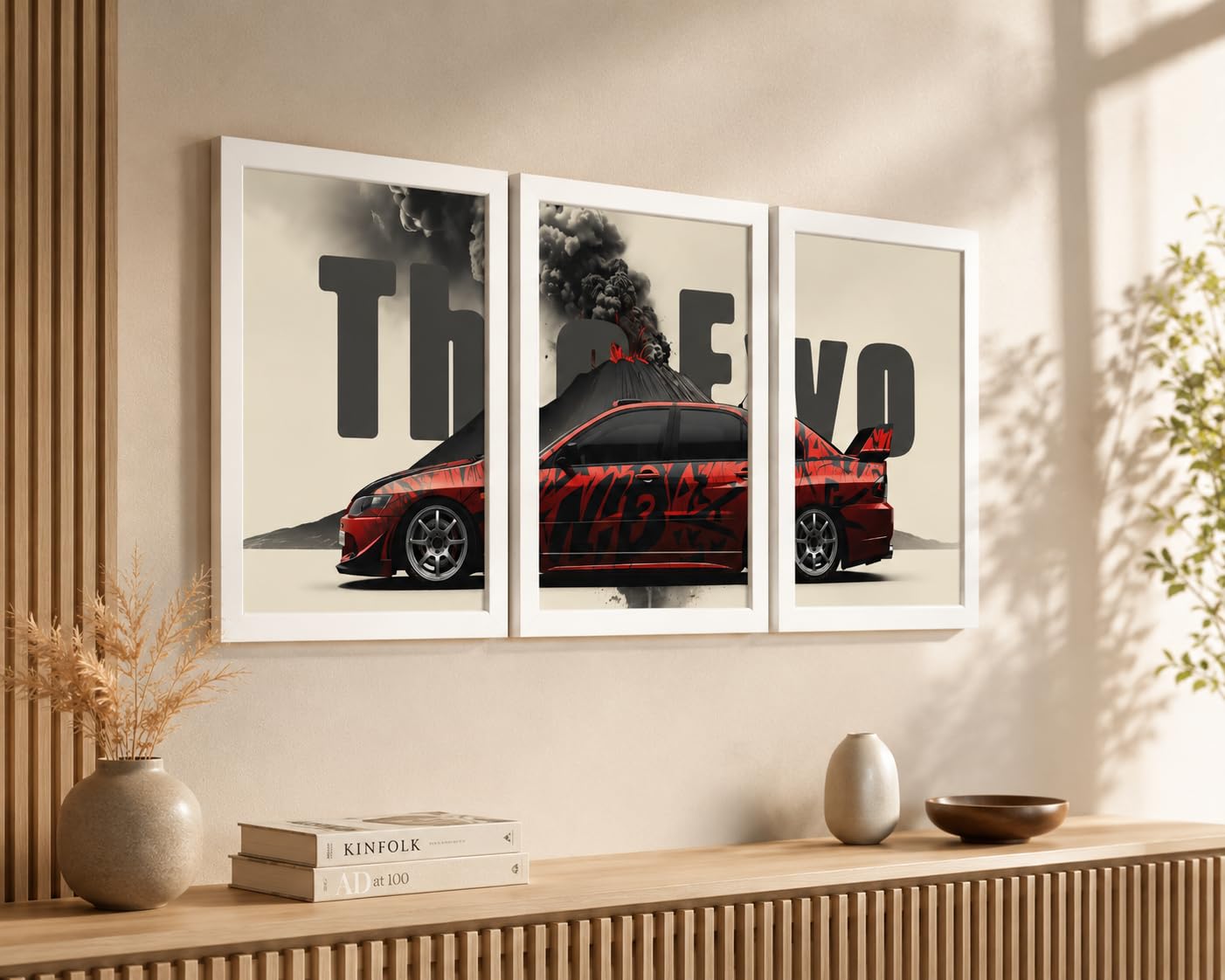 VENUXE ARTS Set Of 3 Big Sports Cars Framed Posters Gift Items for Boys Room Wall Decoration Bedroom Living Room Office Studio Décor | Car Poster Frame for Wall Décor