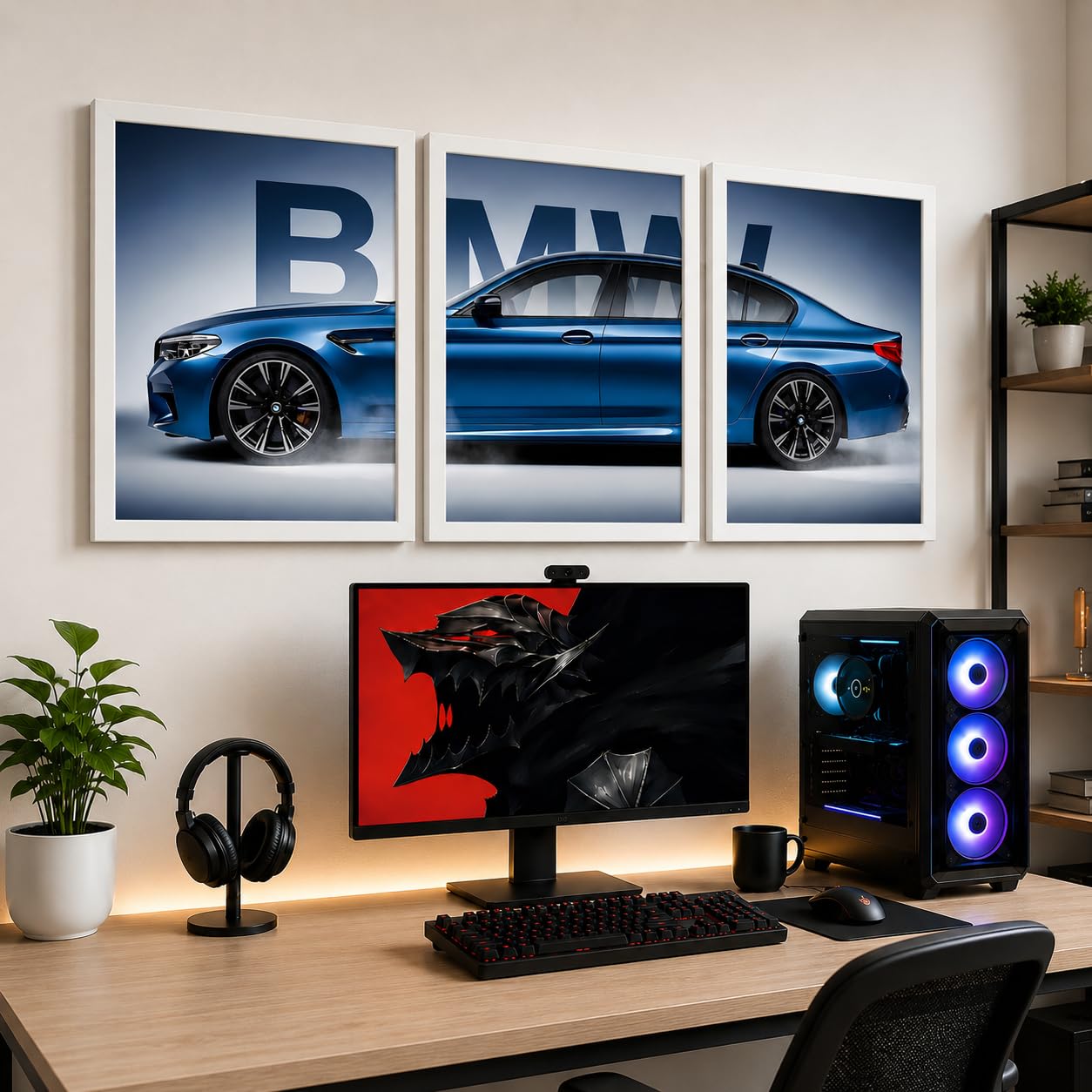 VENUXE ARTS Set Of 3 Big Sports Cars Framed Posters Gift Items for Boys Room Wall Decoration Bedroom, Living Room, Office, Studio Décor | Car Poster Frame for Wall Décor