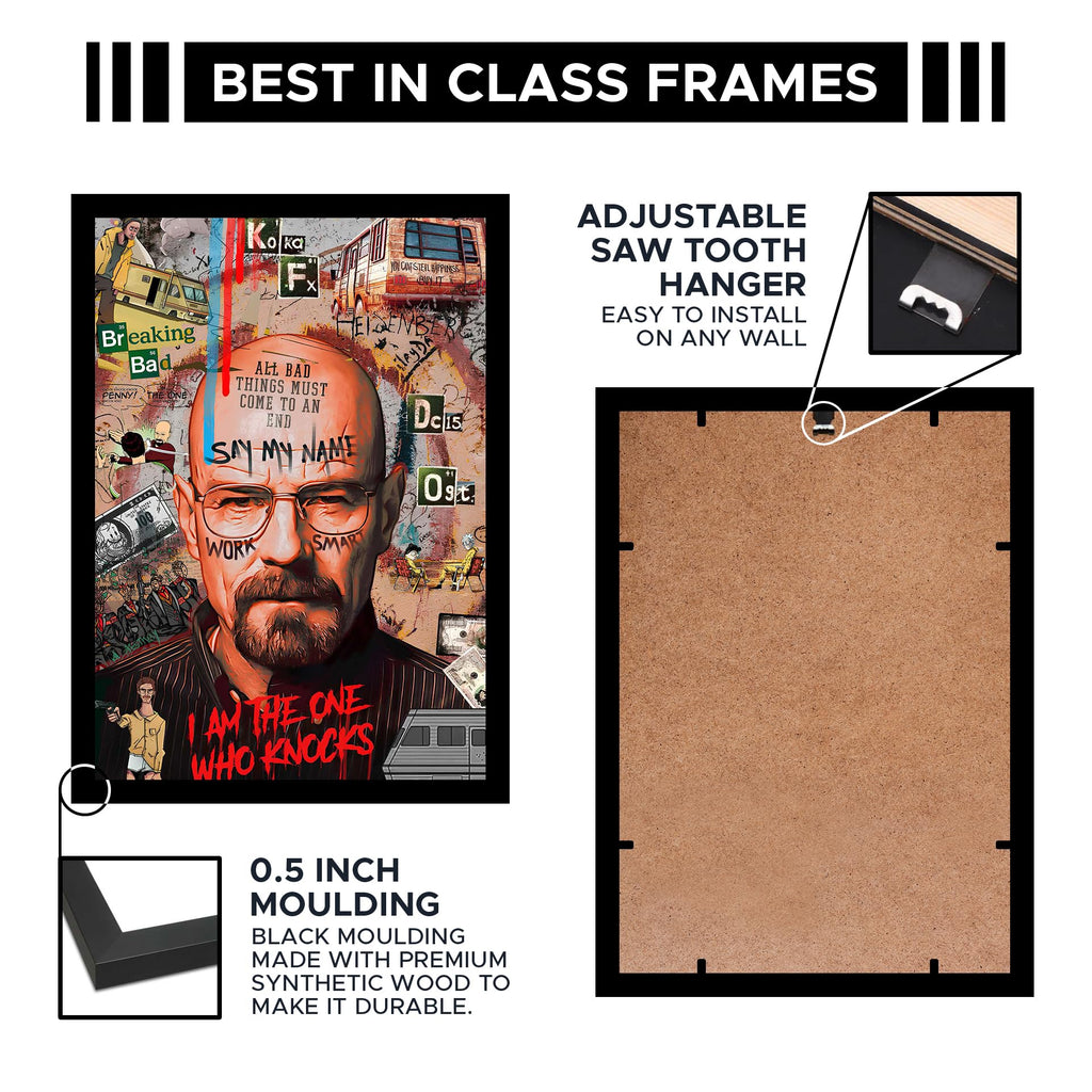 CodersParadise Wooden Heisenberg Wall Poster Frame 8×12 (A4 Size) Premium Hanging Art Frame|Stylish Wall Decor for Bedroom, Living Room & Home Aesthetic|Rectangular