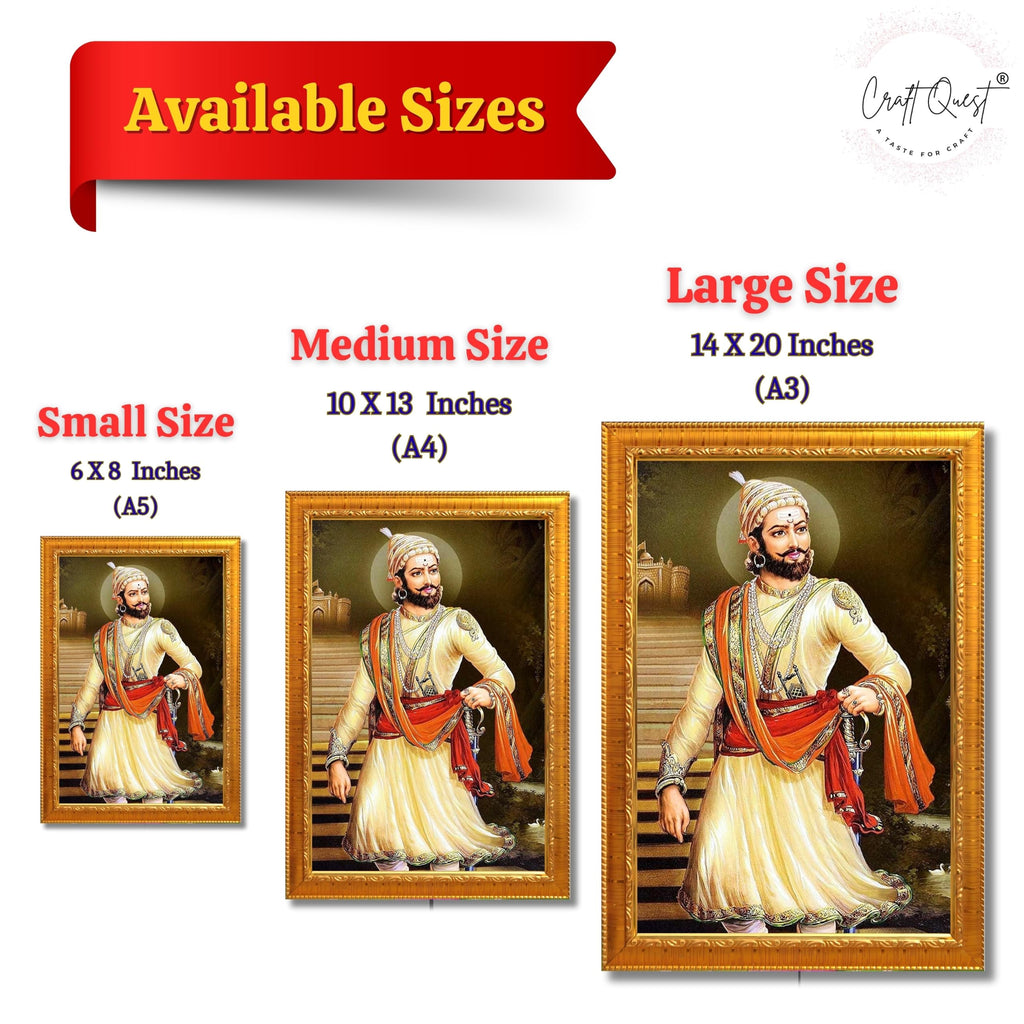 CRAFT QUEST Chattrapati Shivaji Maharaj Wall Photo Frame With Acrylic Sheet | For Living, Pooja Room | Home Decoration Item | Best Gifting Option