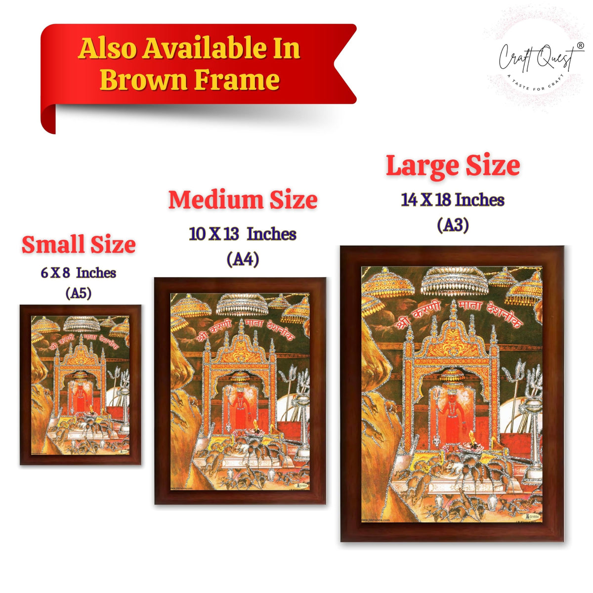 CRAFT QUEST Karni Mata Deshnok Photo Frame For Home, Office And Bedroom Wall Decoration