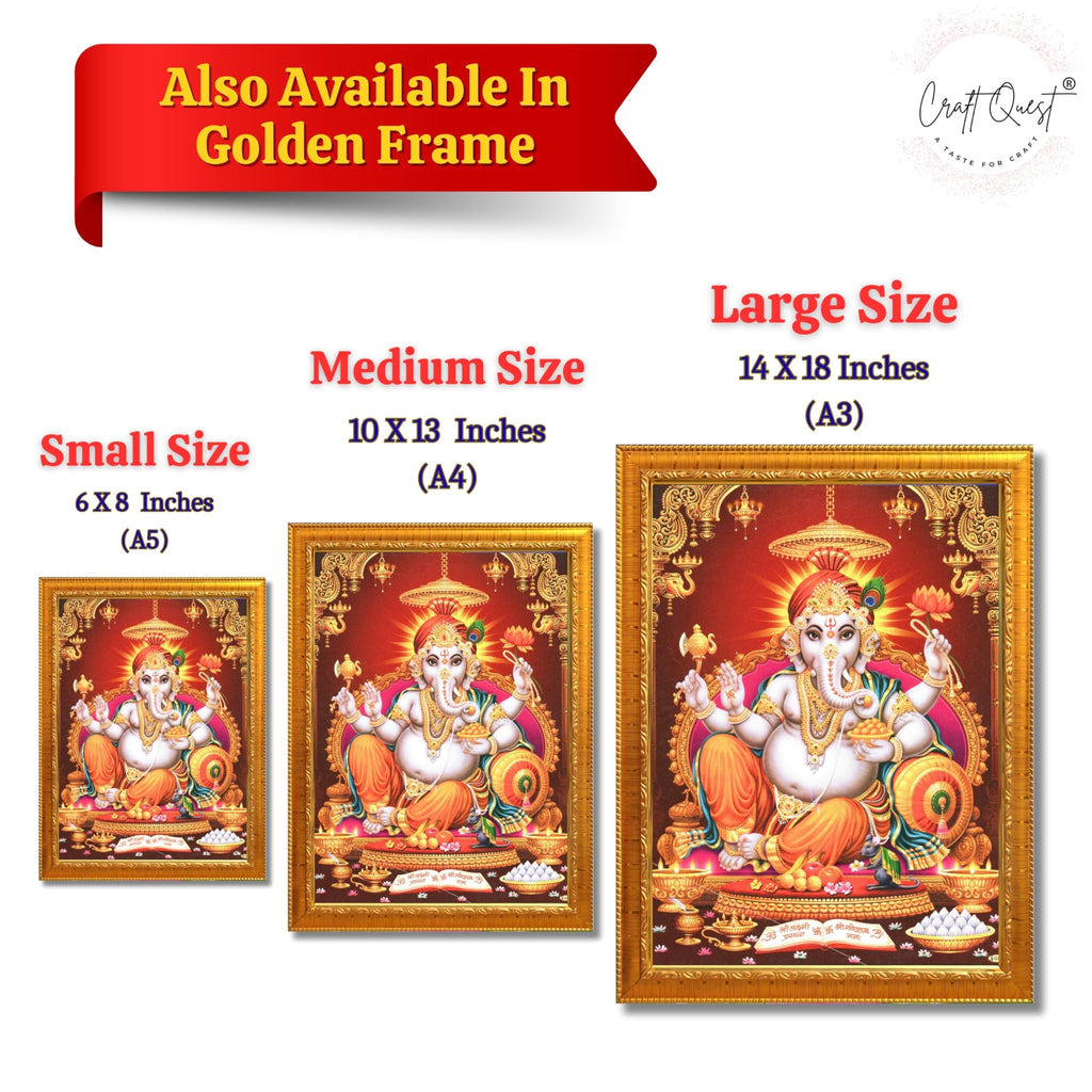 CRAFT QUEST Lord Ganesh ji Modern Wall Painting With Frame For Home and Office Decor