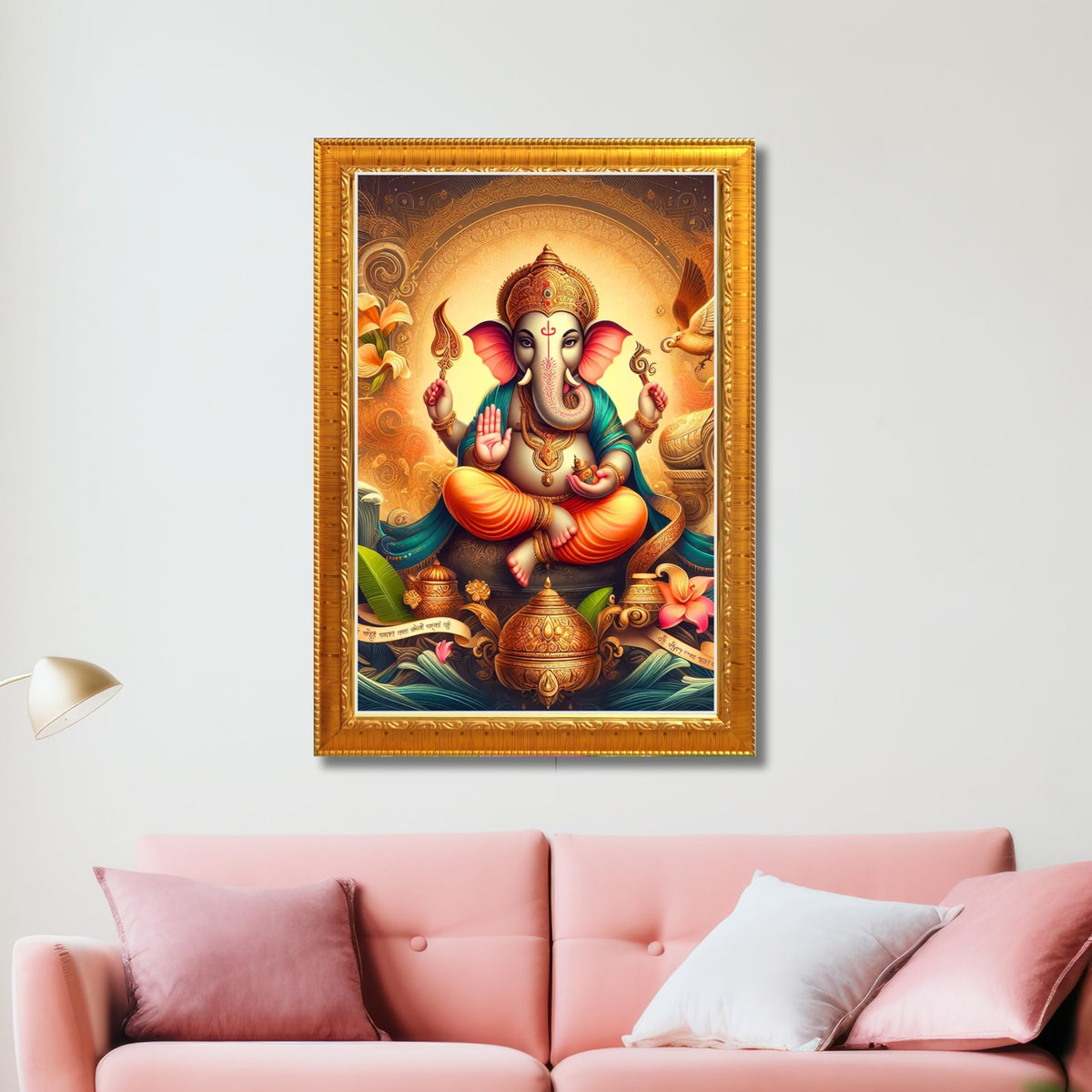 CRAFT QUEST Lord Ganesha Ganesh Ganpati Ganapathi Hanging Wall Painting Framed Home Decor
