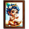 CRAFT QUEST Bal Gopal Painting Kanha Ji Poster | Walls Home Bedroom Living Room Decoration Gift.