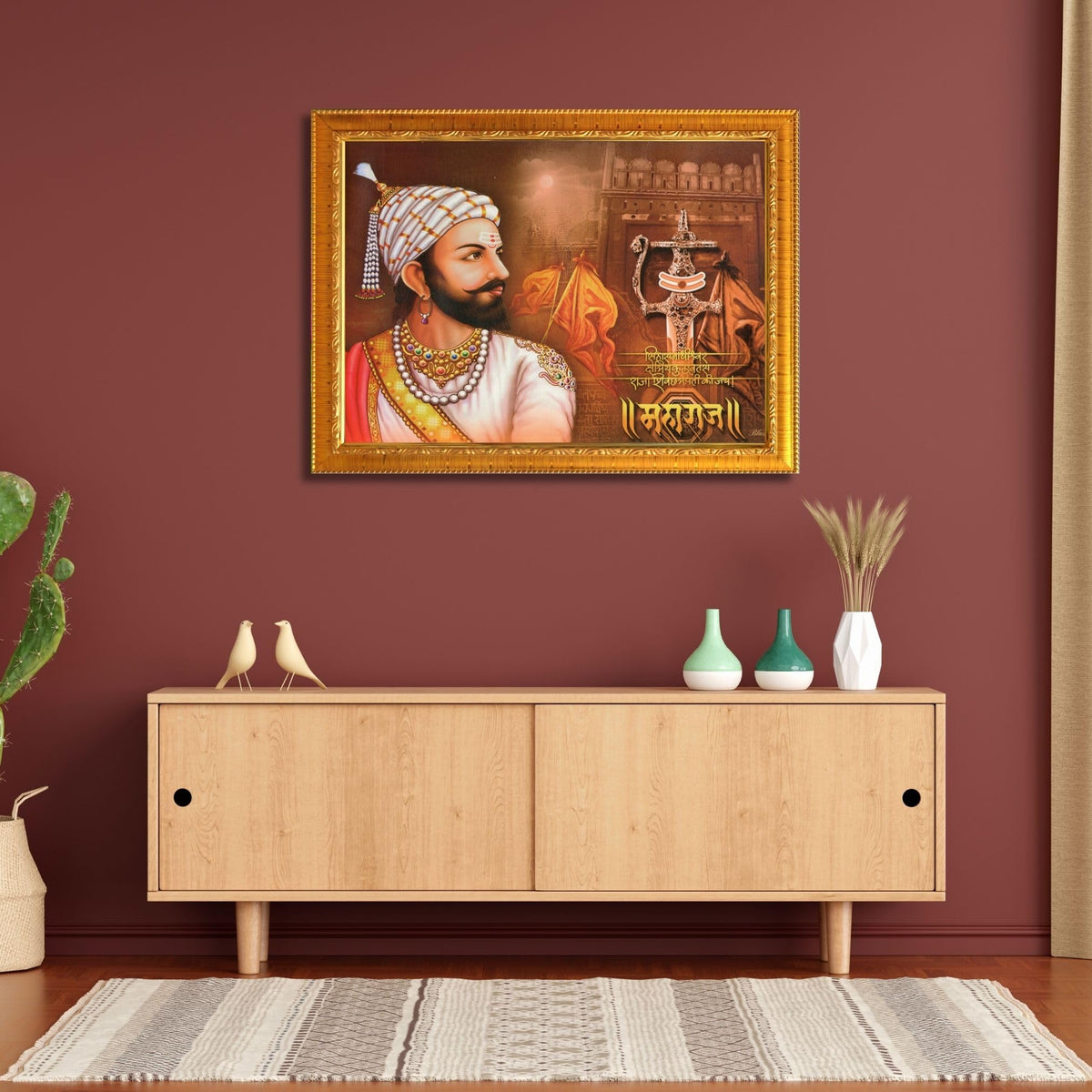 CRAFT QUEST Chhatrapati Shivaji Maharaj photo frame Home Decorative items with synthetic frame