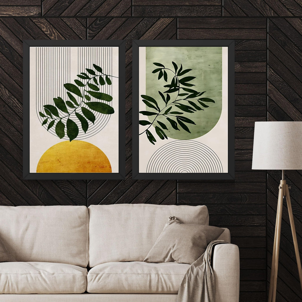 CRAFT QUEST Set of 2 piece Wall Art poster Frame Painting for Wall Decoration With Acrylic Glass, living room, Home, Office, Restraunt