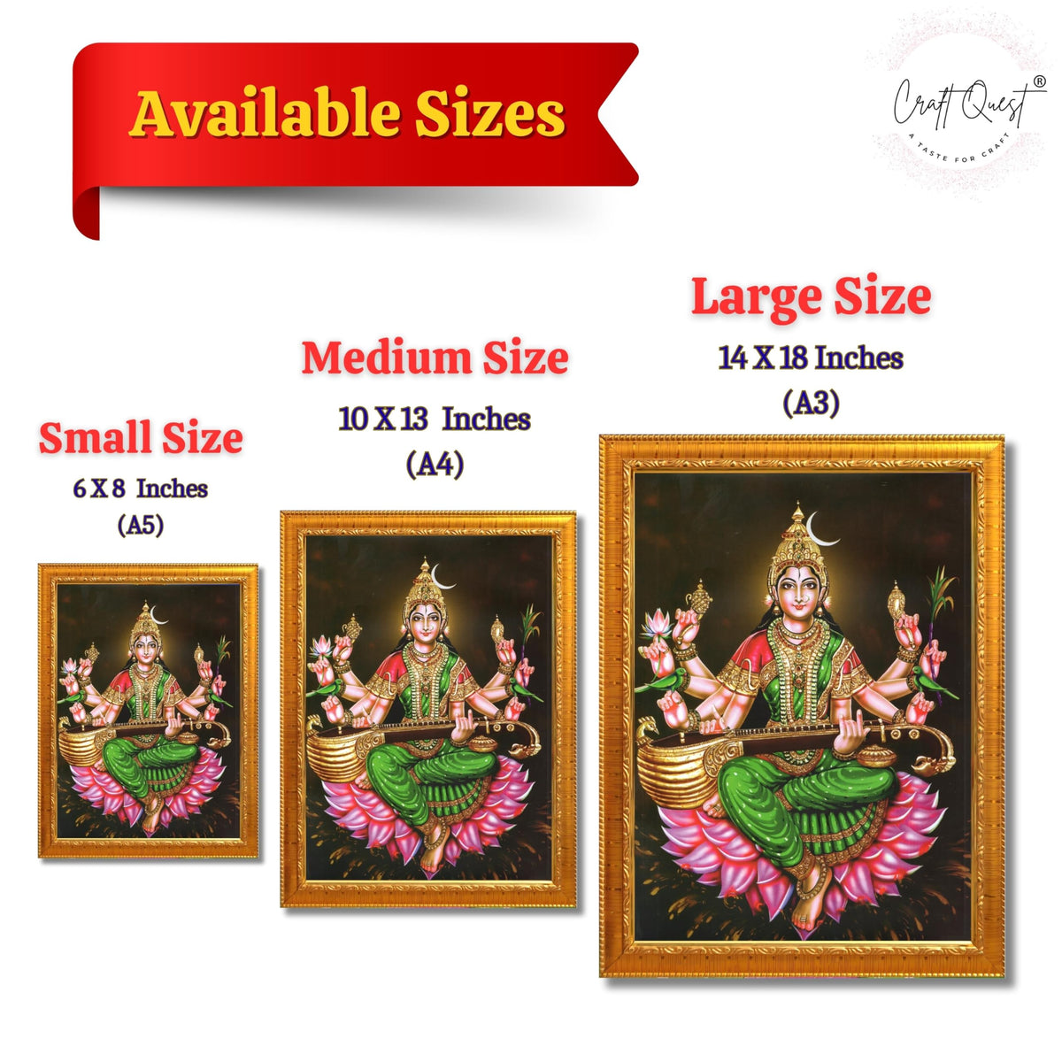 CRAFT QUEST Raja Syamala Devi Shyamala Matangi Wall Photo Frame | South God Picture Frame for Home, Office, Temple & Gifting, Decor