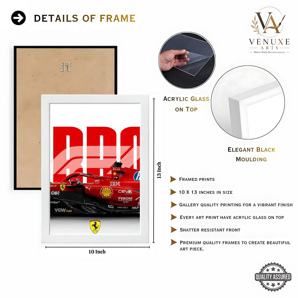VENUXE ARTS Set Of 3 Big Sports Cars Framed Posters Gift Items for Boys Room Wall Decoration Bedroom Living Room Office Studio Décor | Car Poster Frame for Wall Décor