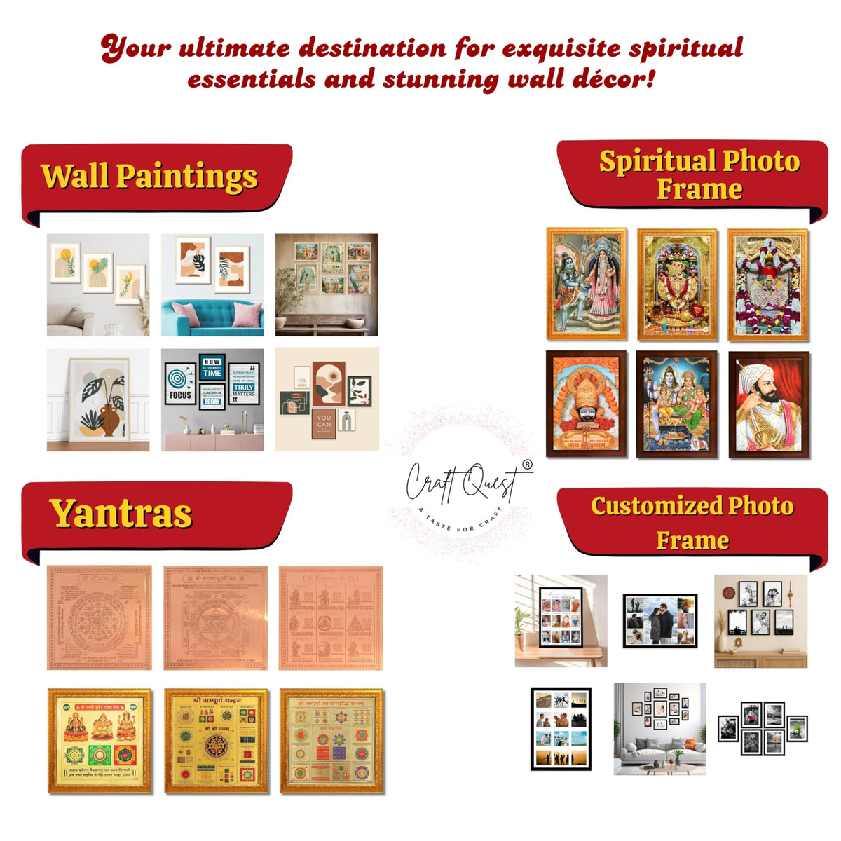 CRAFT QUEST Radha Krishna Flute Painting With Frame Wall Paintings for Living Room, Bedroom, Office Décor