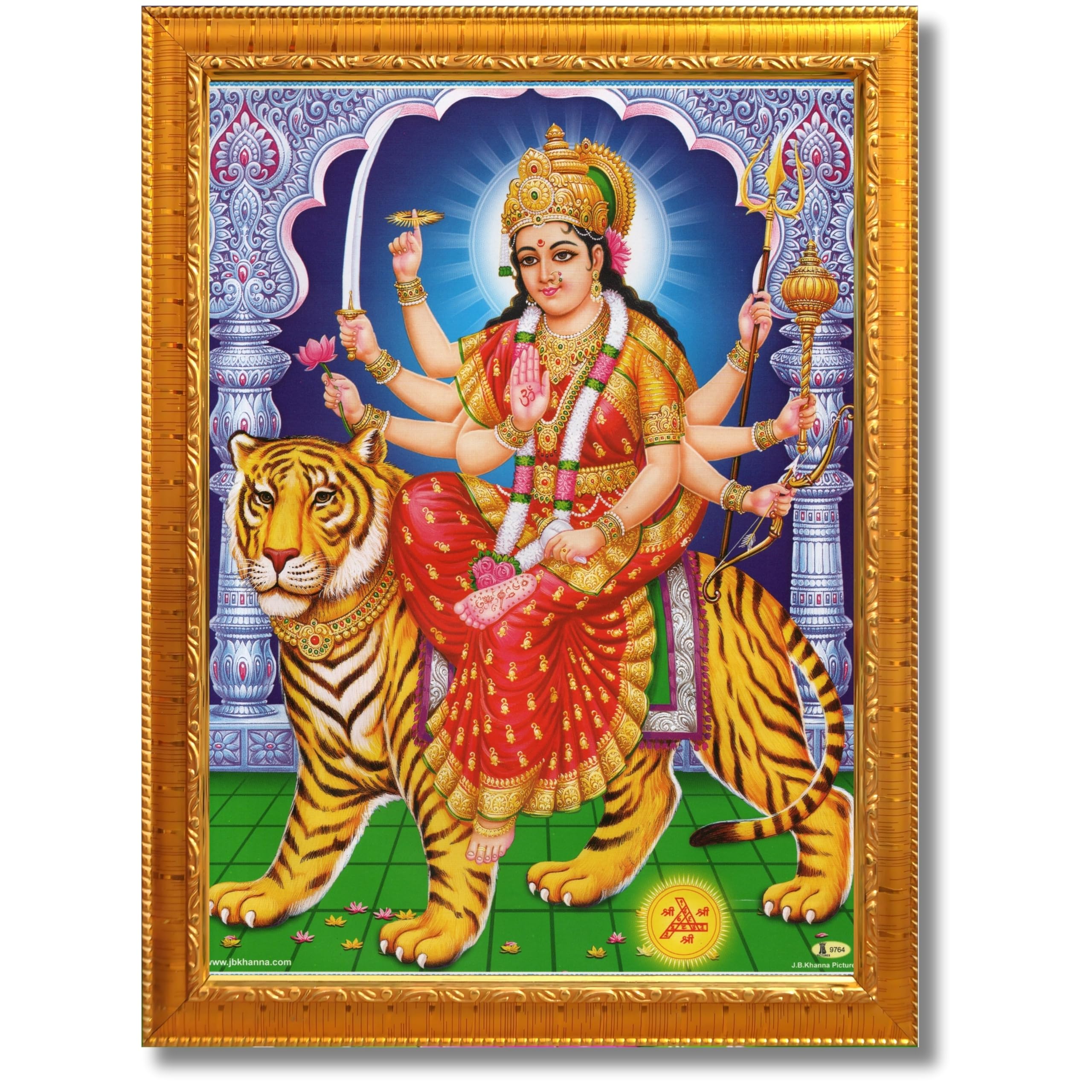 CRAFT QUEST Durga Mata Nav Navdurga Wall Painting Framed Home and Office Decor Items