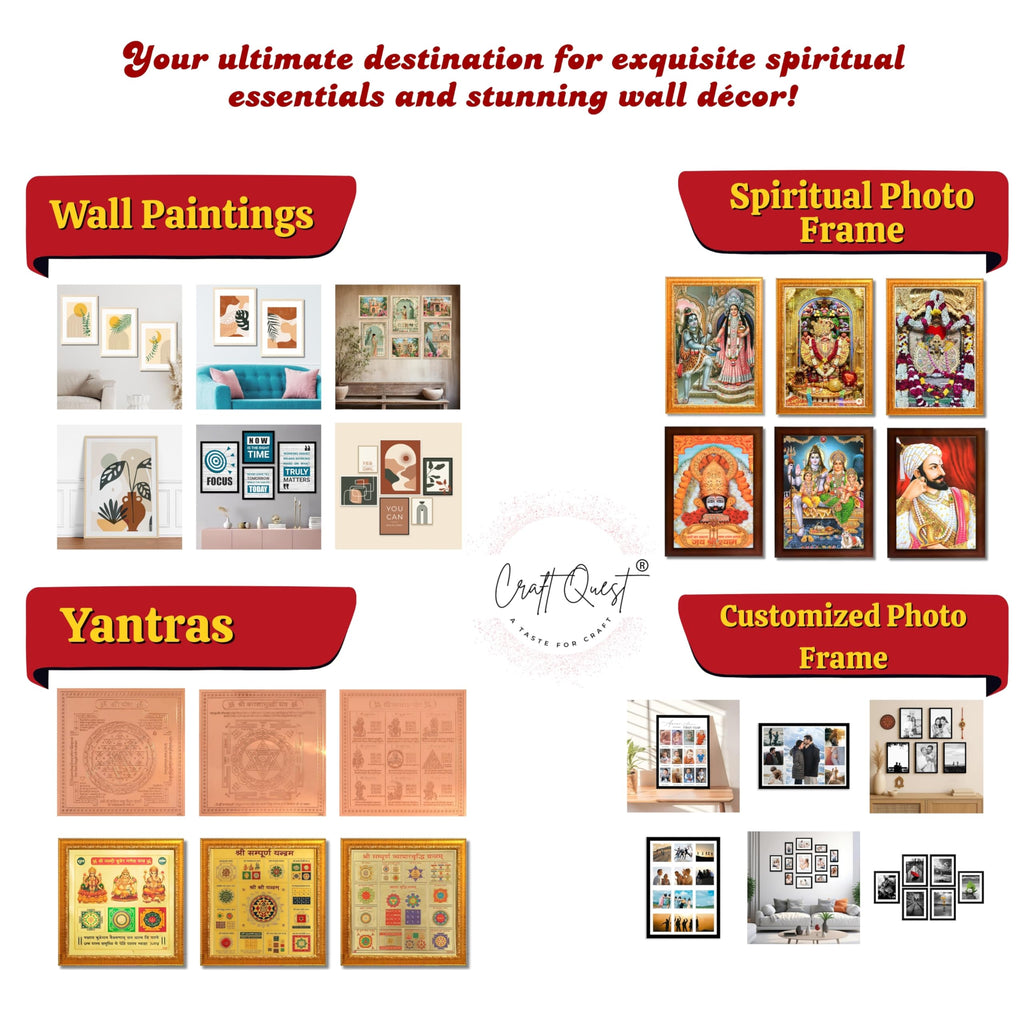 CRAFT QUEST Modern Art Landscape Of Golden Tree & Deer Wall Art | Set of 3 Frames for Home Decoration | Ideal for Living Room, Bedroom & Offices
