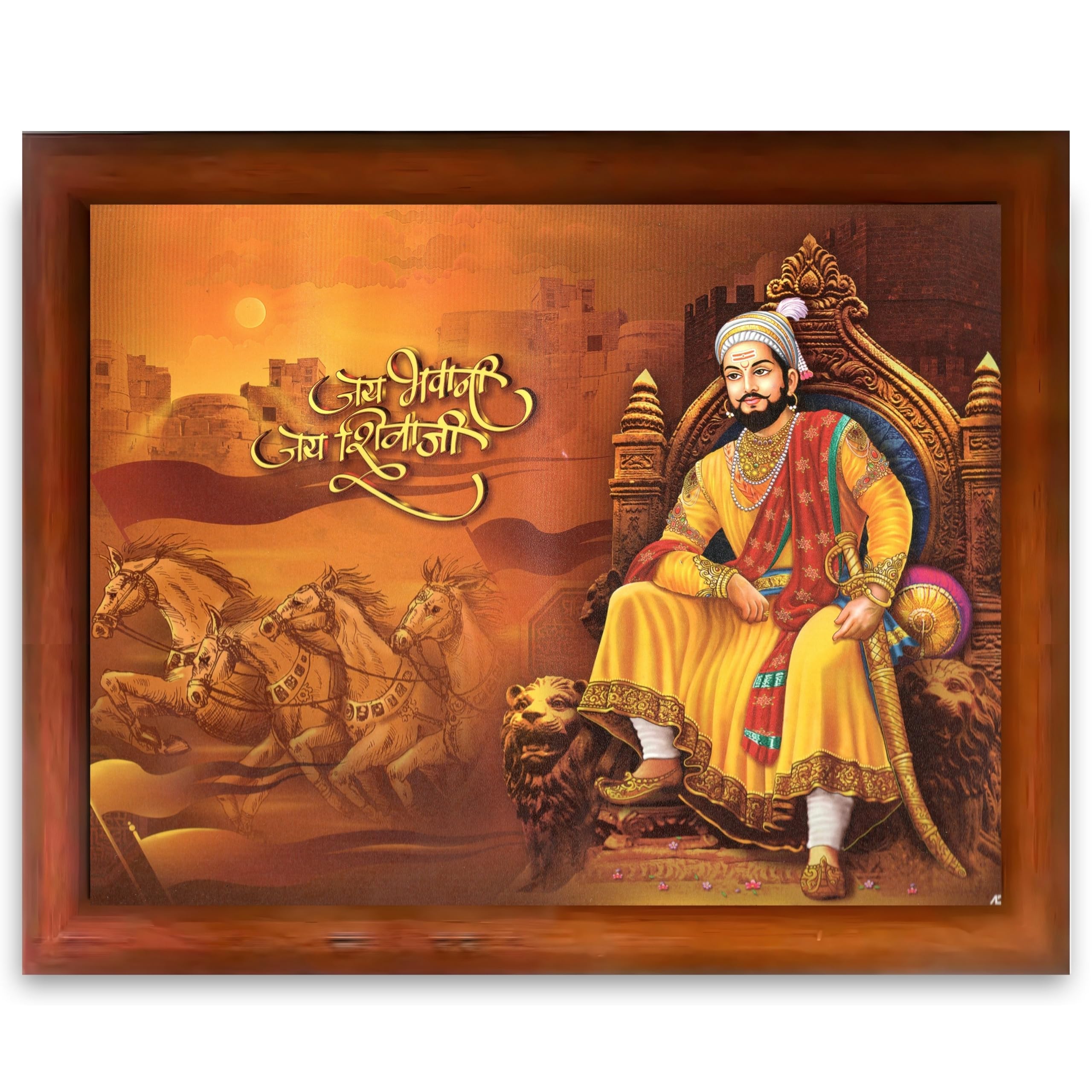 CRAFT QUEST Shri Shivaji Maharaj Wall Photo Frame | Lightweight | Home Decoration Item | Best Gifting Option