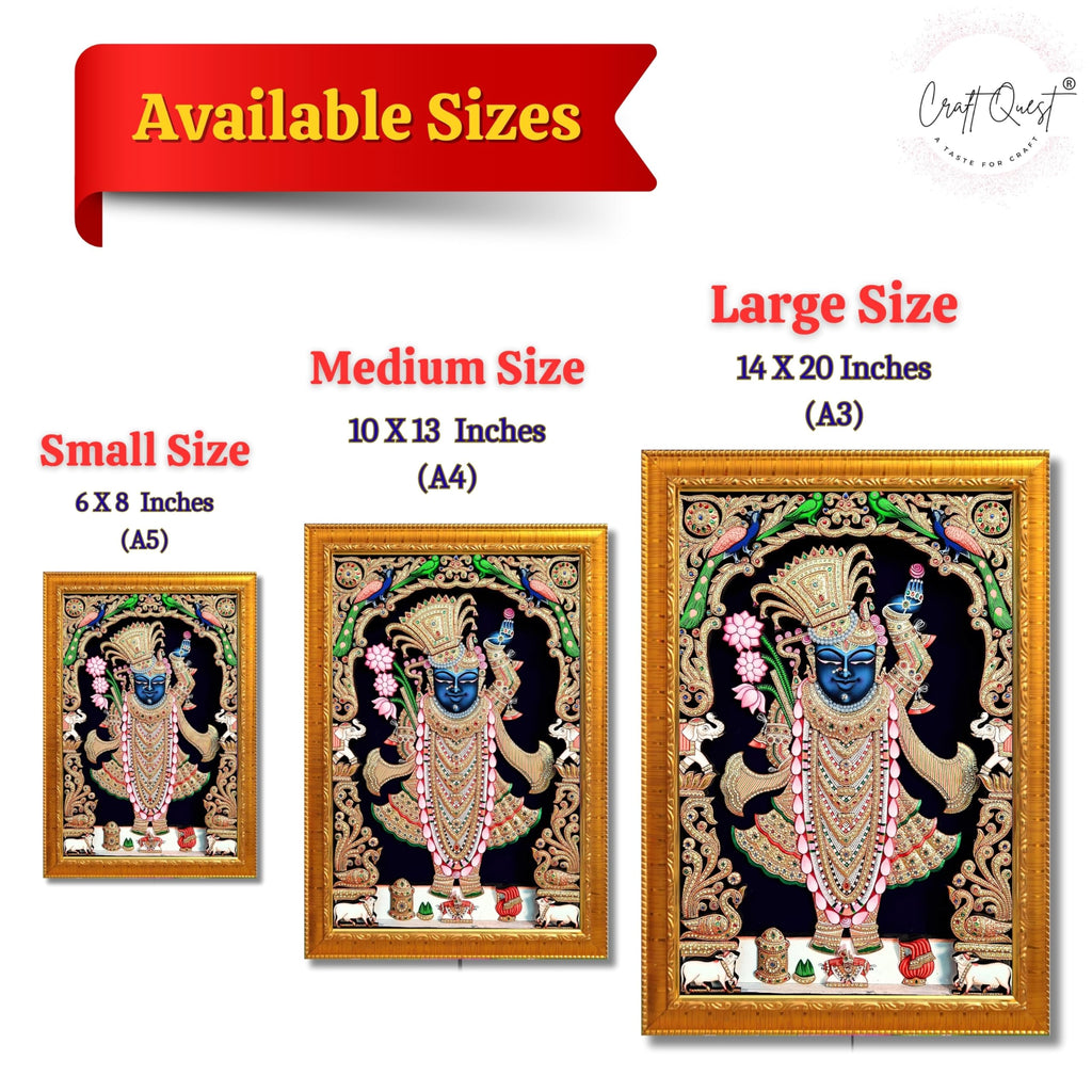 CRAFT QUEST Shrinathji Photo with Frame | Shreenathji Photo with Frame Religious Framed Painting