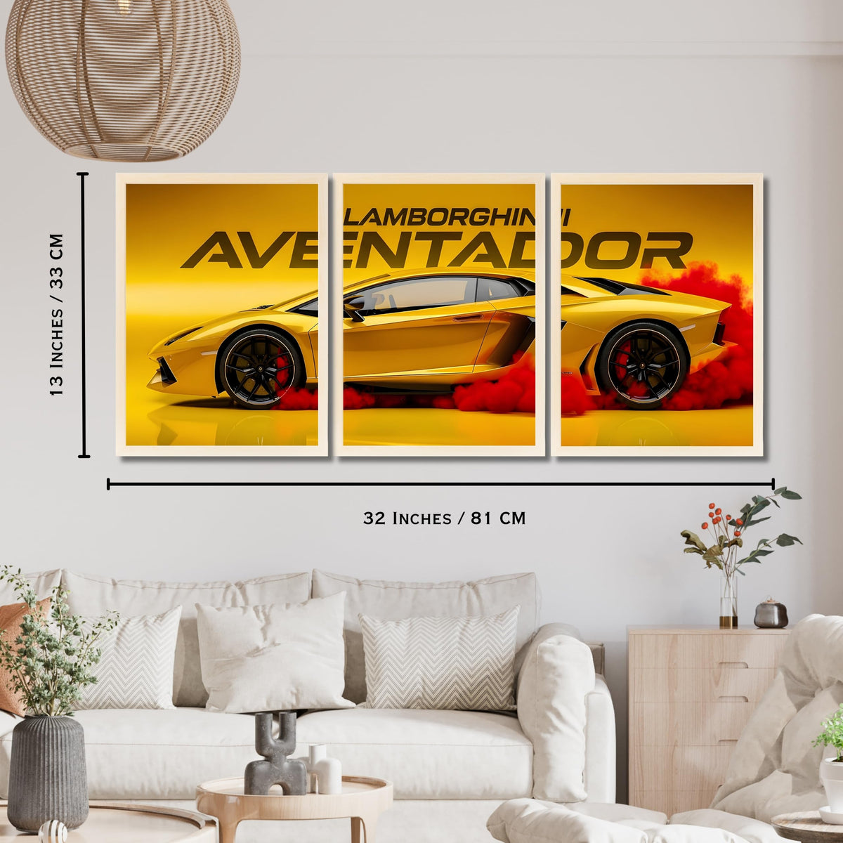 VENUXE ARTS Set Of 3 Big Sports Cars Framed Posters Gift Items for Boys Room Wall Decoration Bedroom, Living Room, Office, Studio Décor | Car Poster Frame for Wall Décor