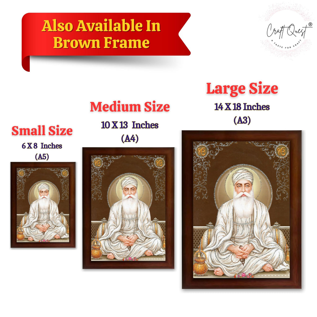 CRAFT QUEST Satnam Waheguru Ji Photo Frame Sikh Guru Photo for Home Decor Religious Painting Decorative Artwork Gift Frame